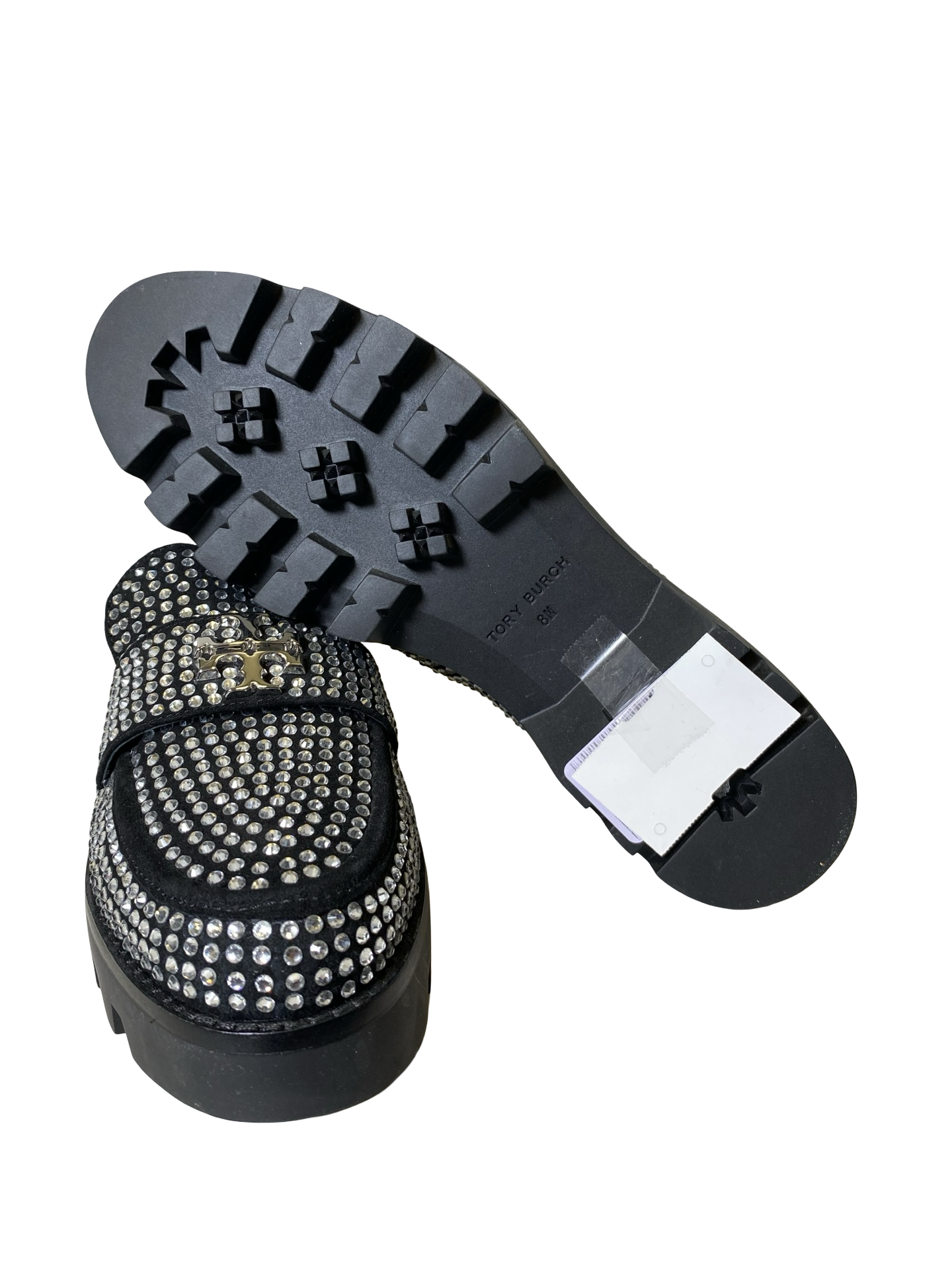 Shoes Designer By Tory Burch In Black & Silver, Size: 8