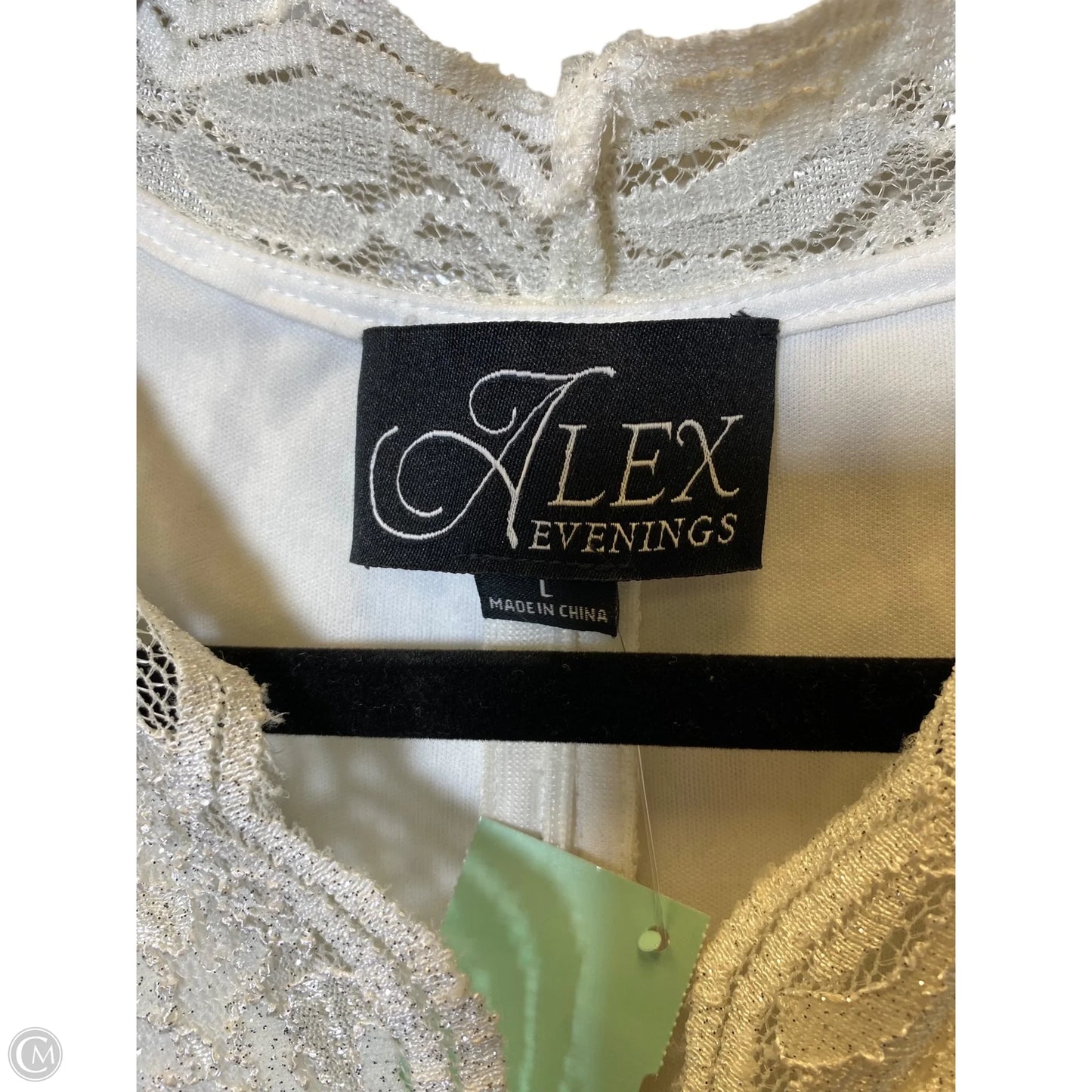 Top Long Sleeve By Alex Evenings In Cream, Size: L