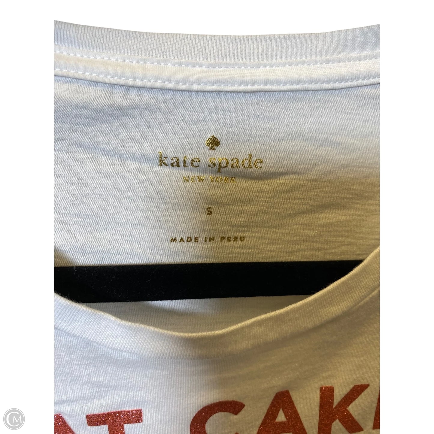 Top Short Sleeve Designer By Kate Spade In White, Size: S