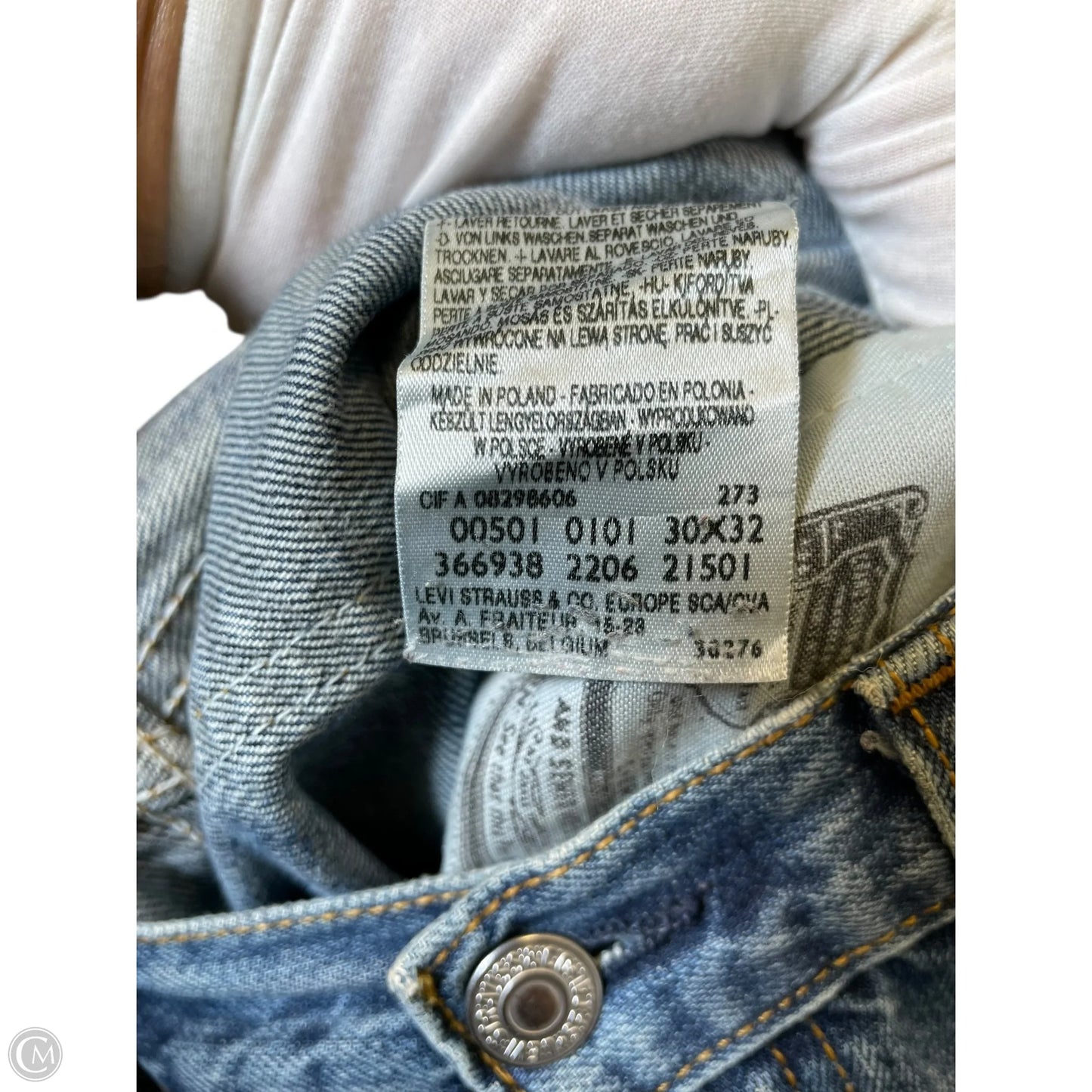 Jeans Straight By Levis In Blue Denim, Size: 10