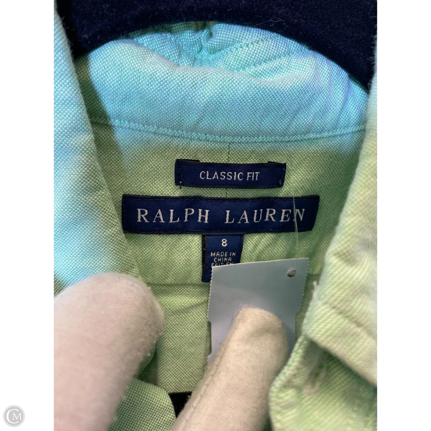 Blouse Long Sleeve By Ralph Lauren In Green, Size: 8
