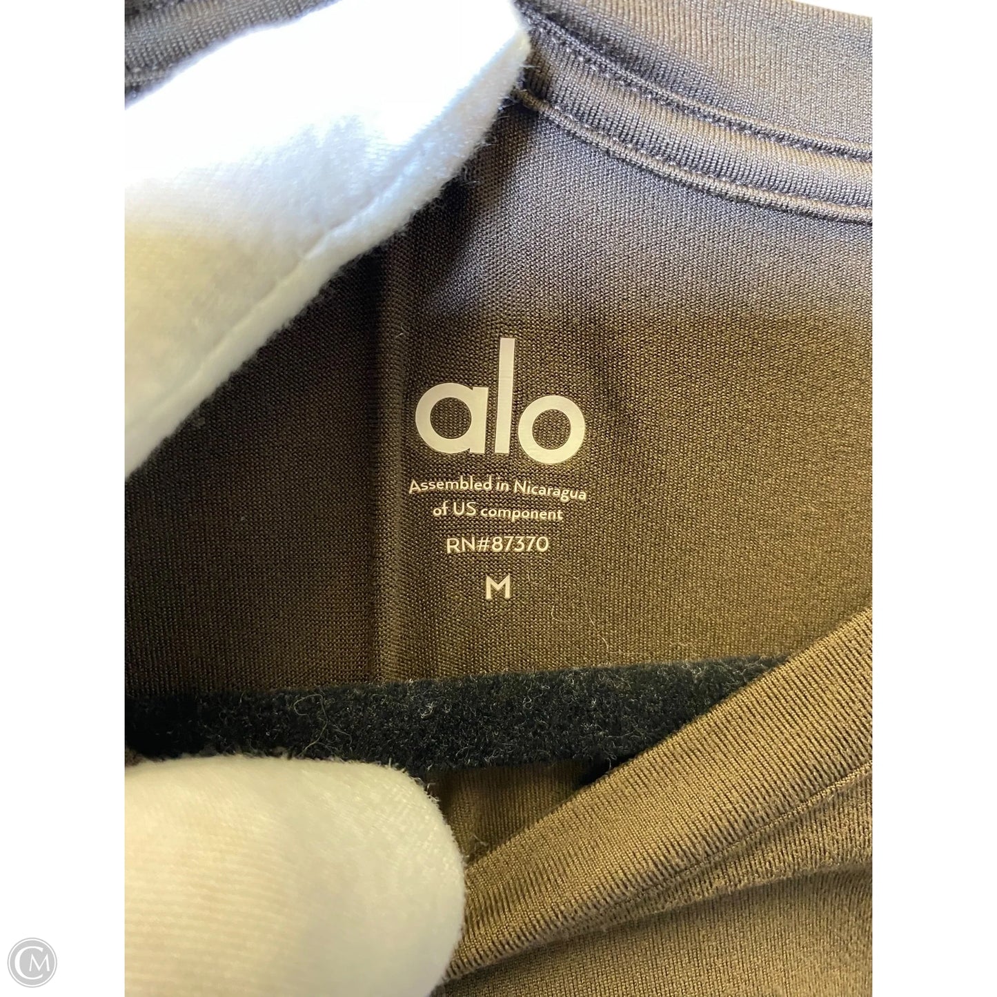 Top Short Sleeve By Alo In Brown, Size: M