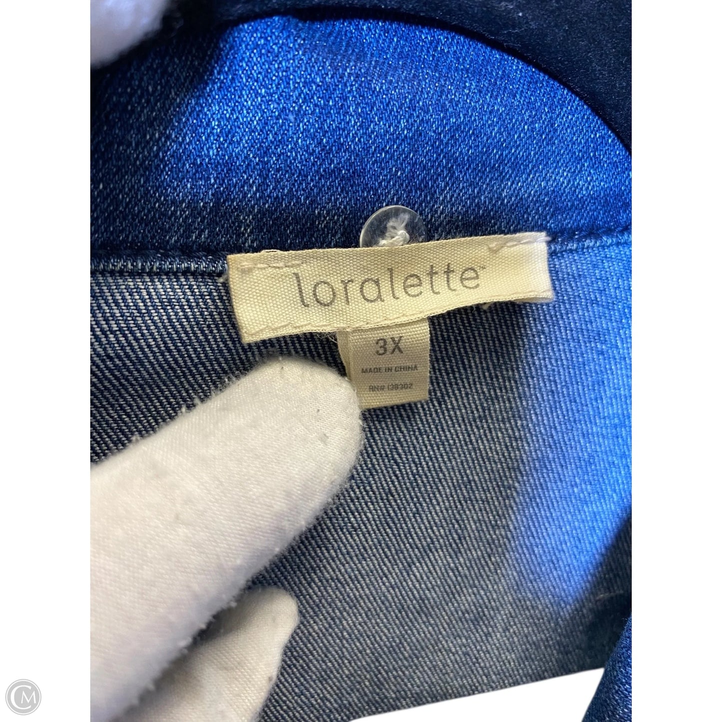 Jacket Denim By Clothes Mentor In Blue Denim, Size: 3x