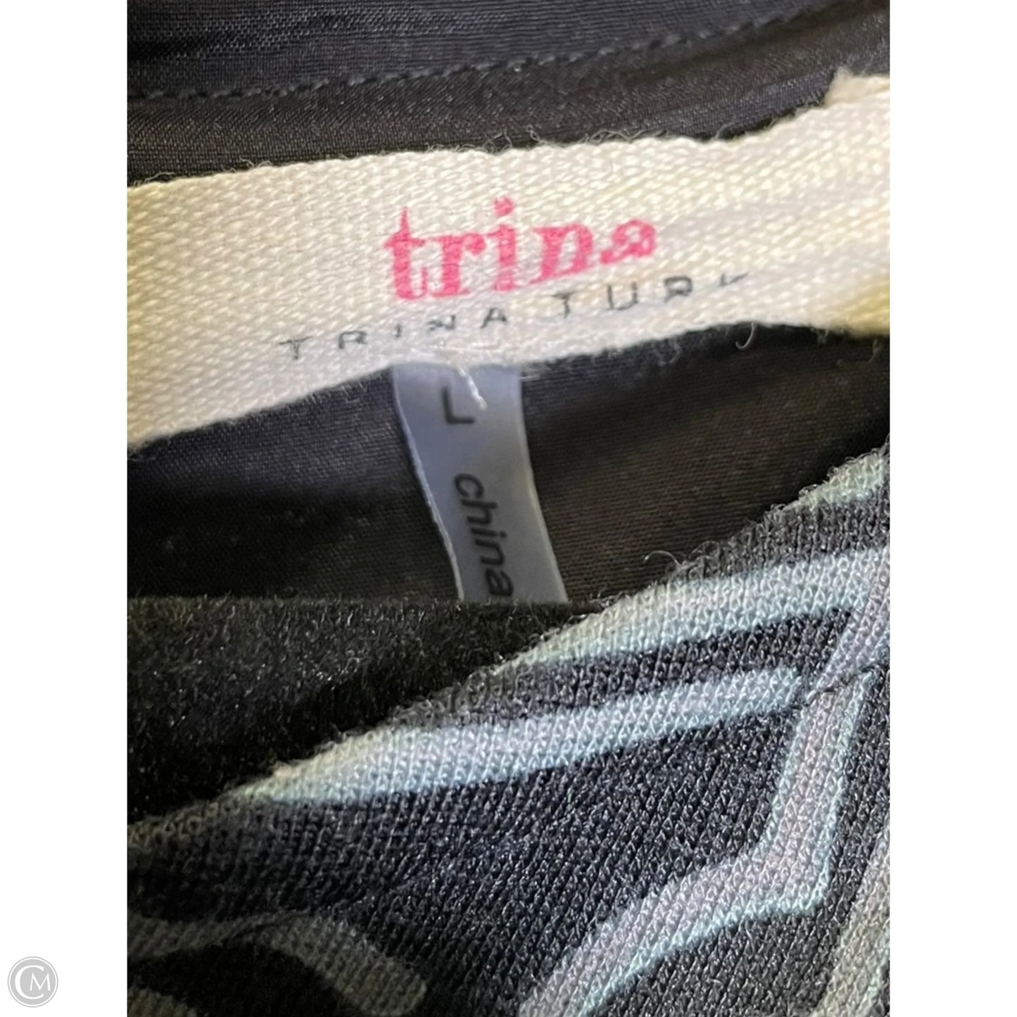Dress Casual Short By Trina By Trina Turk In Black & Grey, Size: L