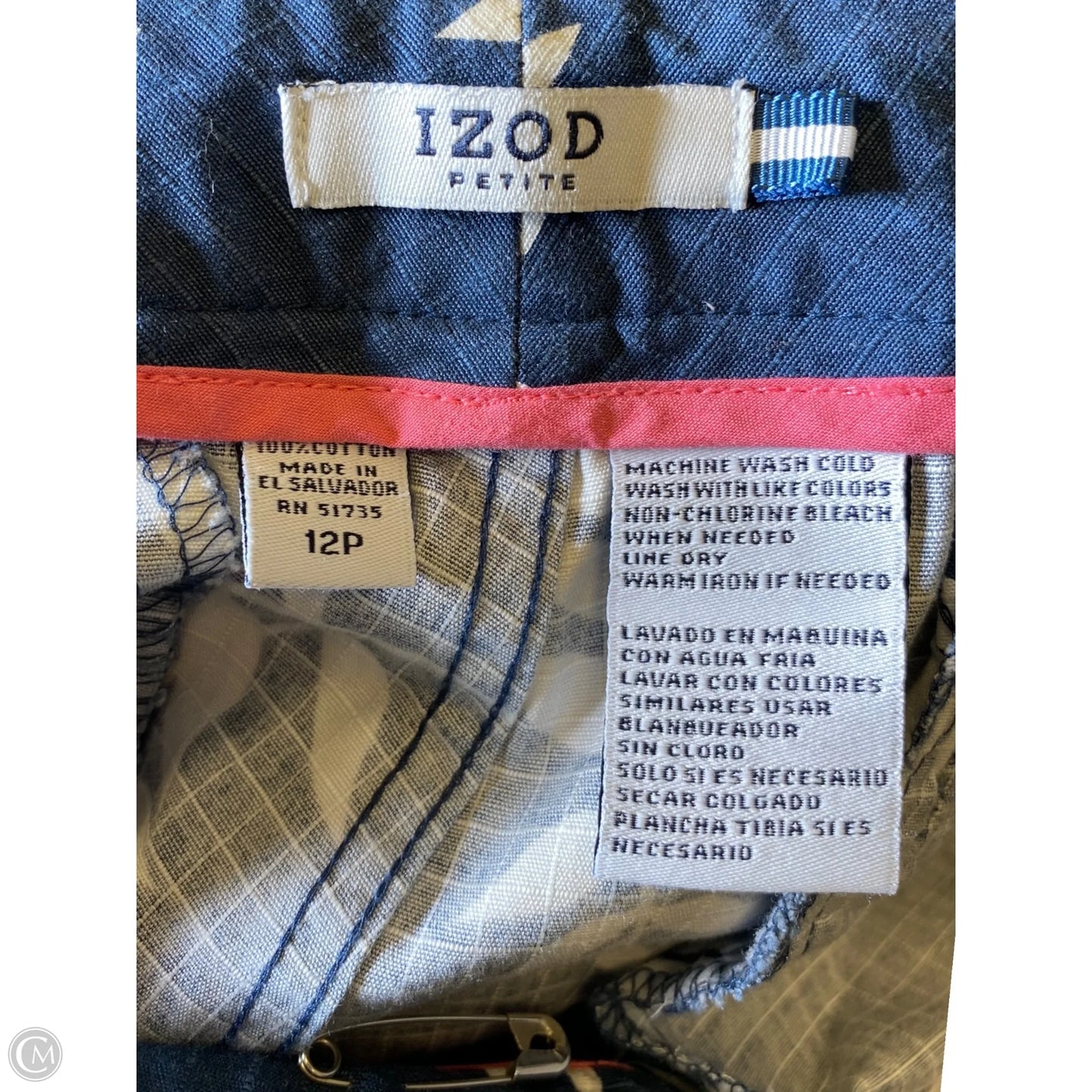Pants Cropped By Izod In Blue & White, Size: 12p