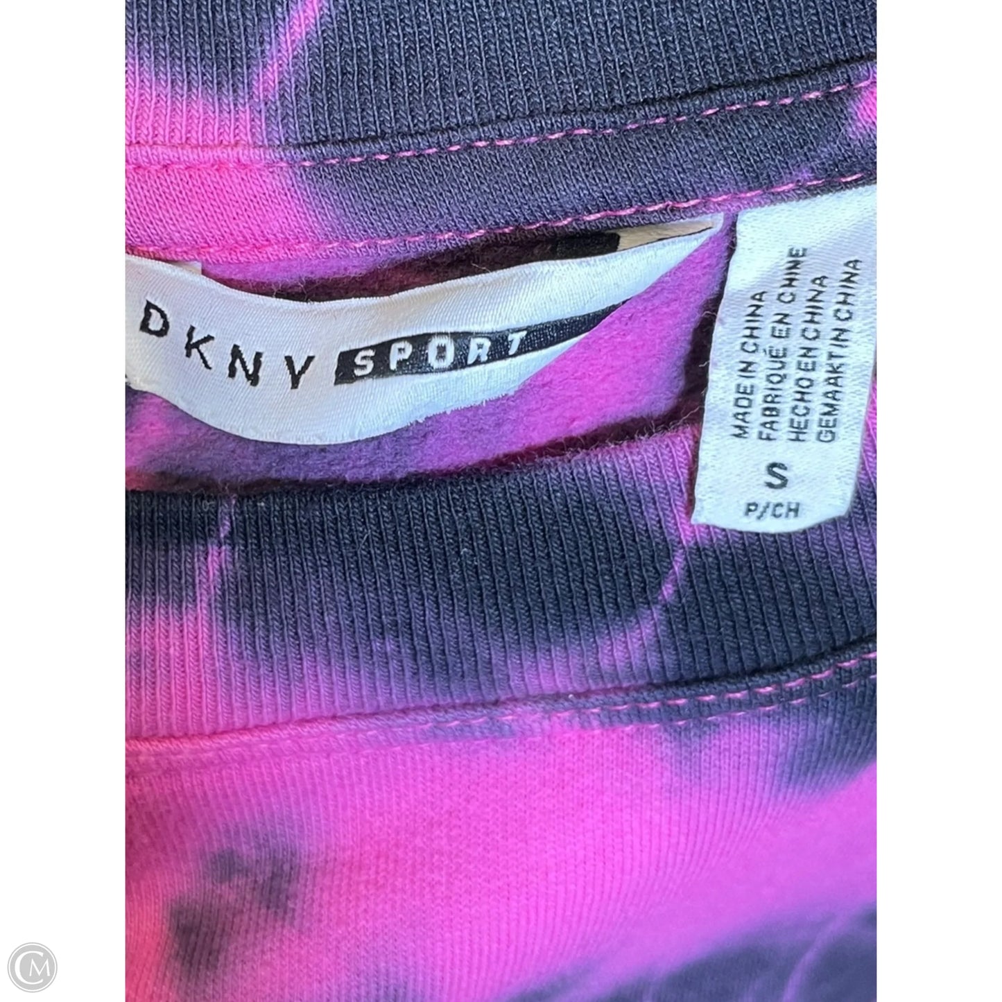 Athletic Sweatshirt Crewneck By Dkny In Black & Pink, Size: S