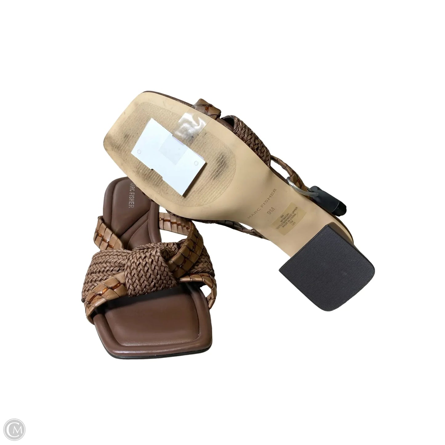 Sandals Heels Block By Marc Fisher In Brown, Size: 9