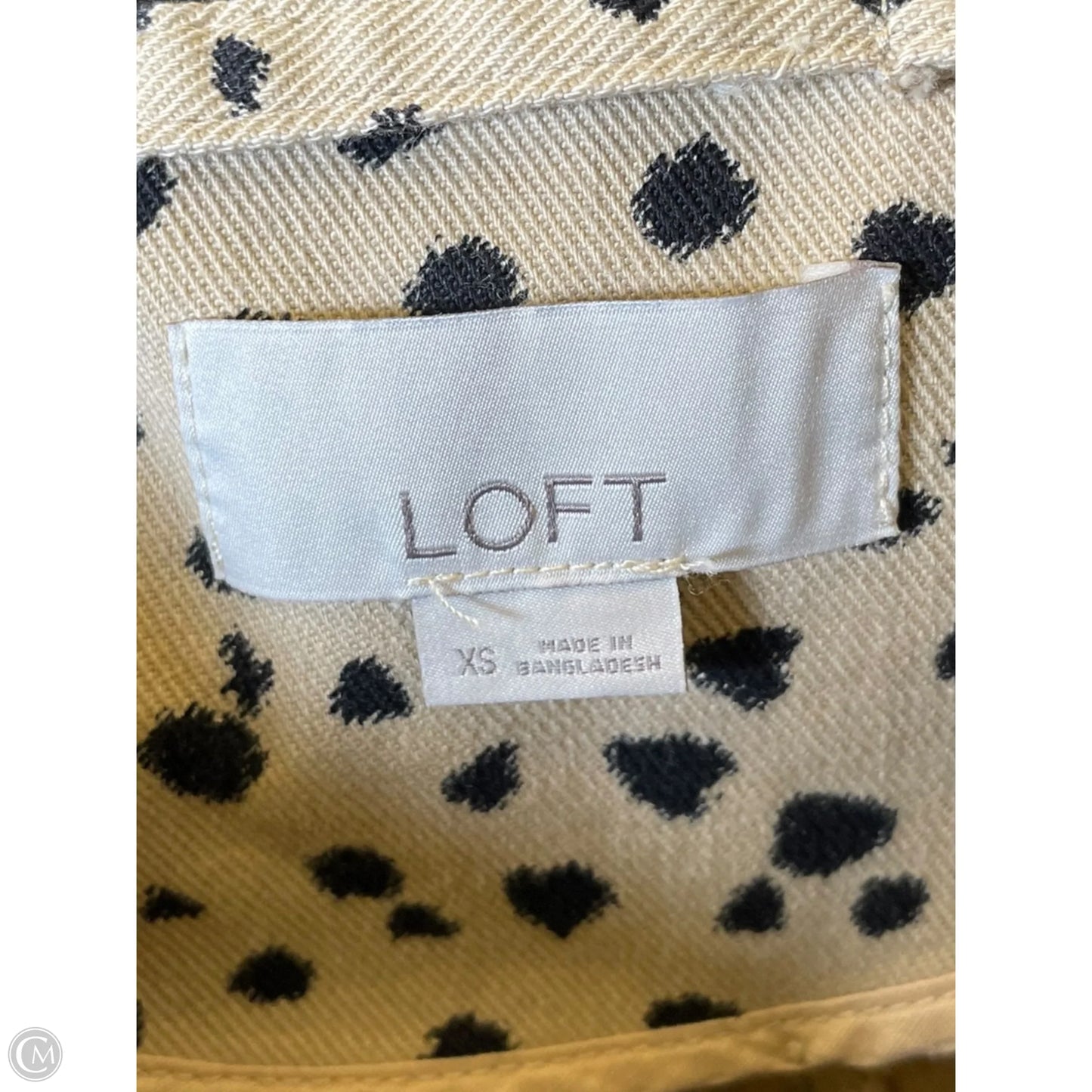 Jacket Denim By Loft In Black & Tan, Size: Xs