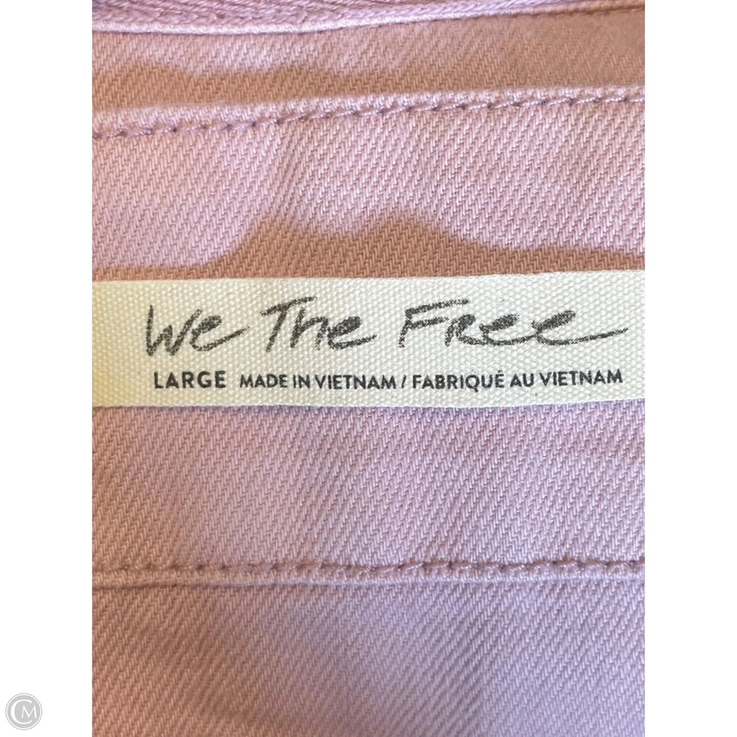 Jacket Denim By Free People In Pink, Size: L