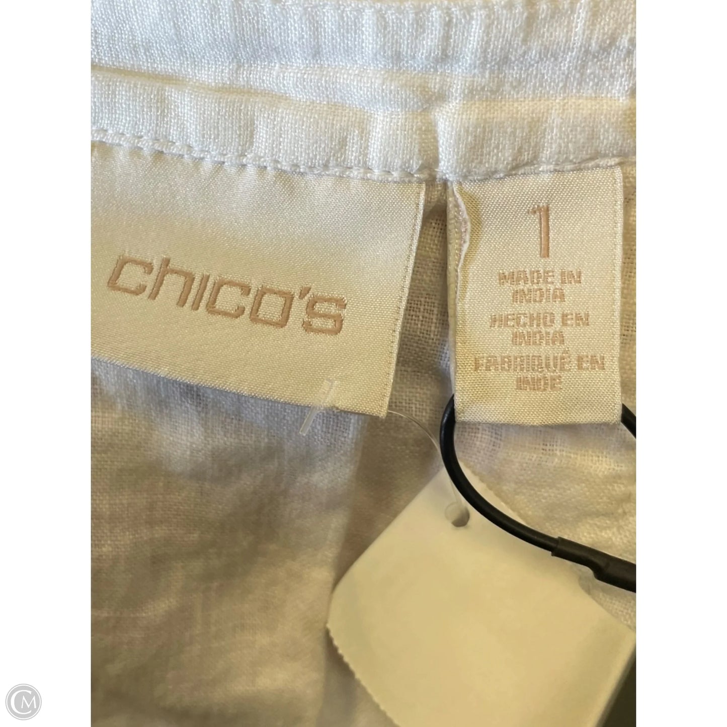 Top Long Sleeve By Chicos In White, Size: M