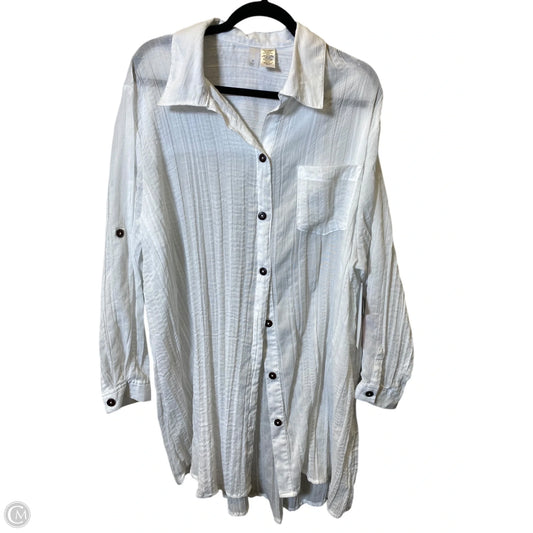 Blouse Long Sleeve By Clothes Mentor In White, Size: 2x
