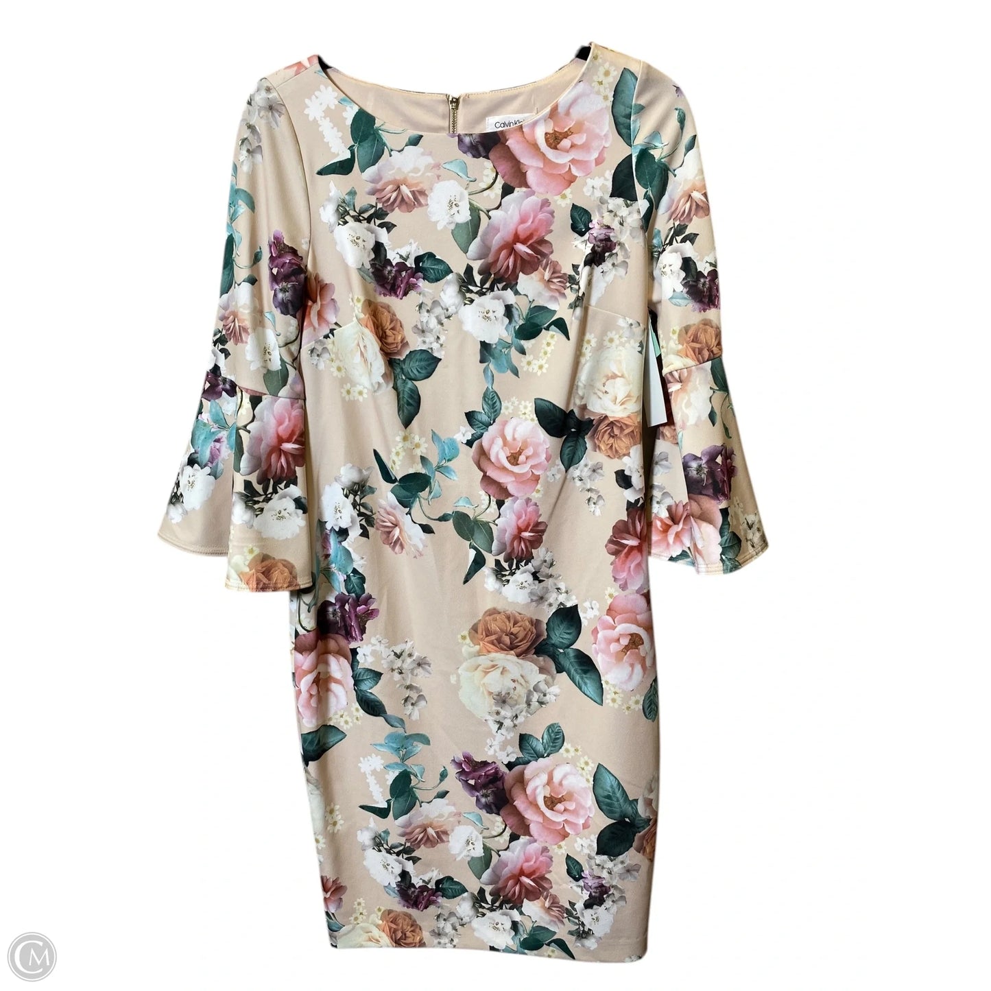 Dress Work By Calvin Klein In Floral Print, Size: 8