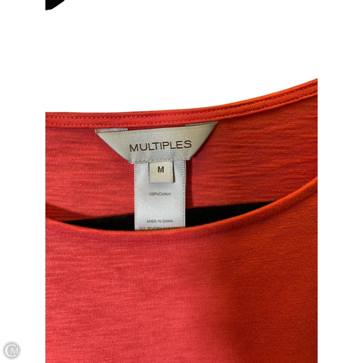 Top 3/4 Sleeve By Multiples In Peach, Size: M