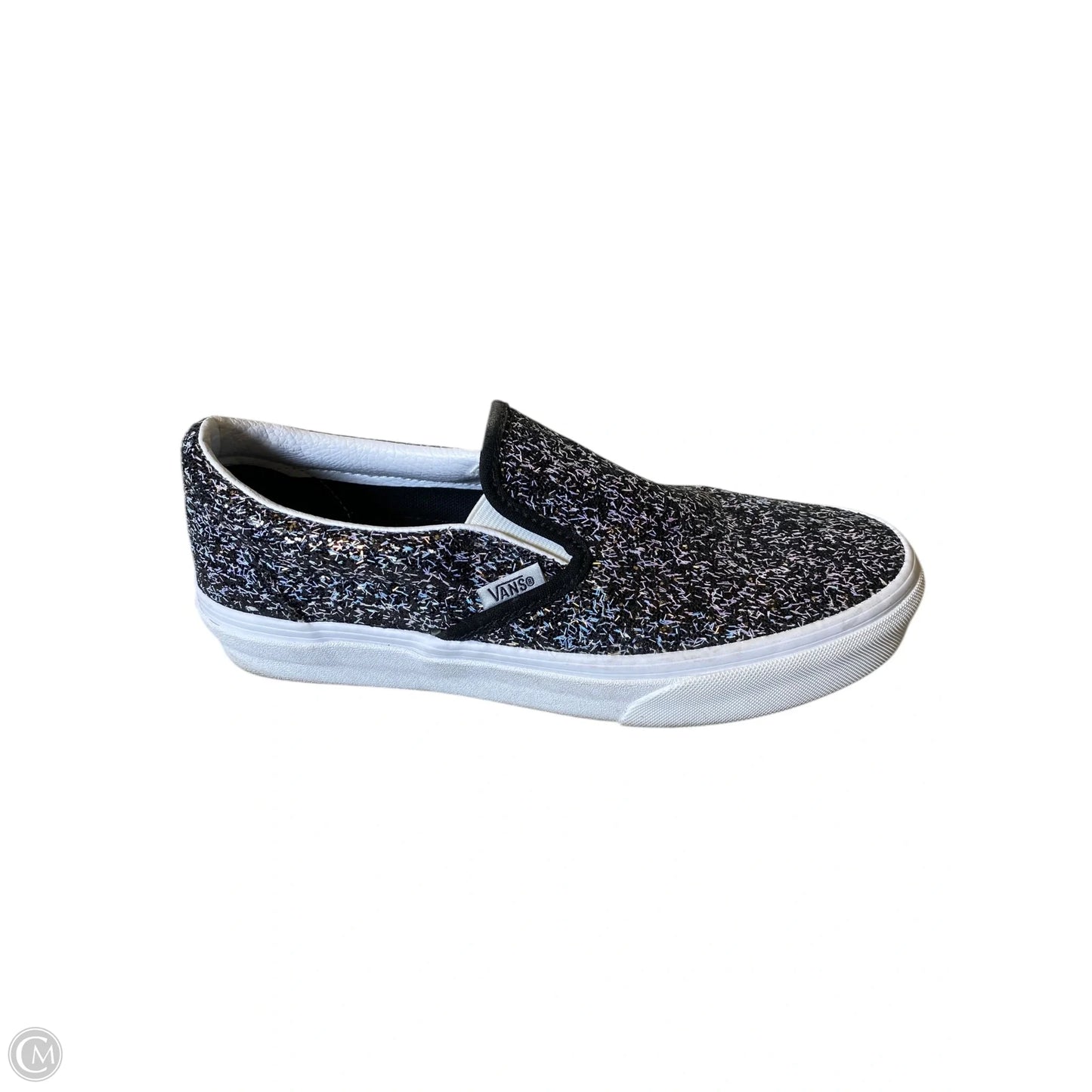 Shoes Flats By Vans In Black & White, Size: 7.5