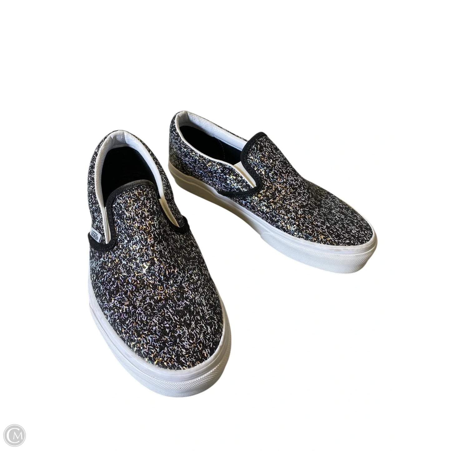 Shoes Flats By Vans In Black & White, Size: 7.5