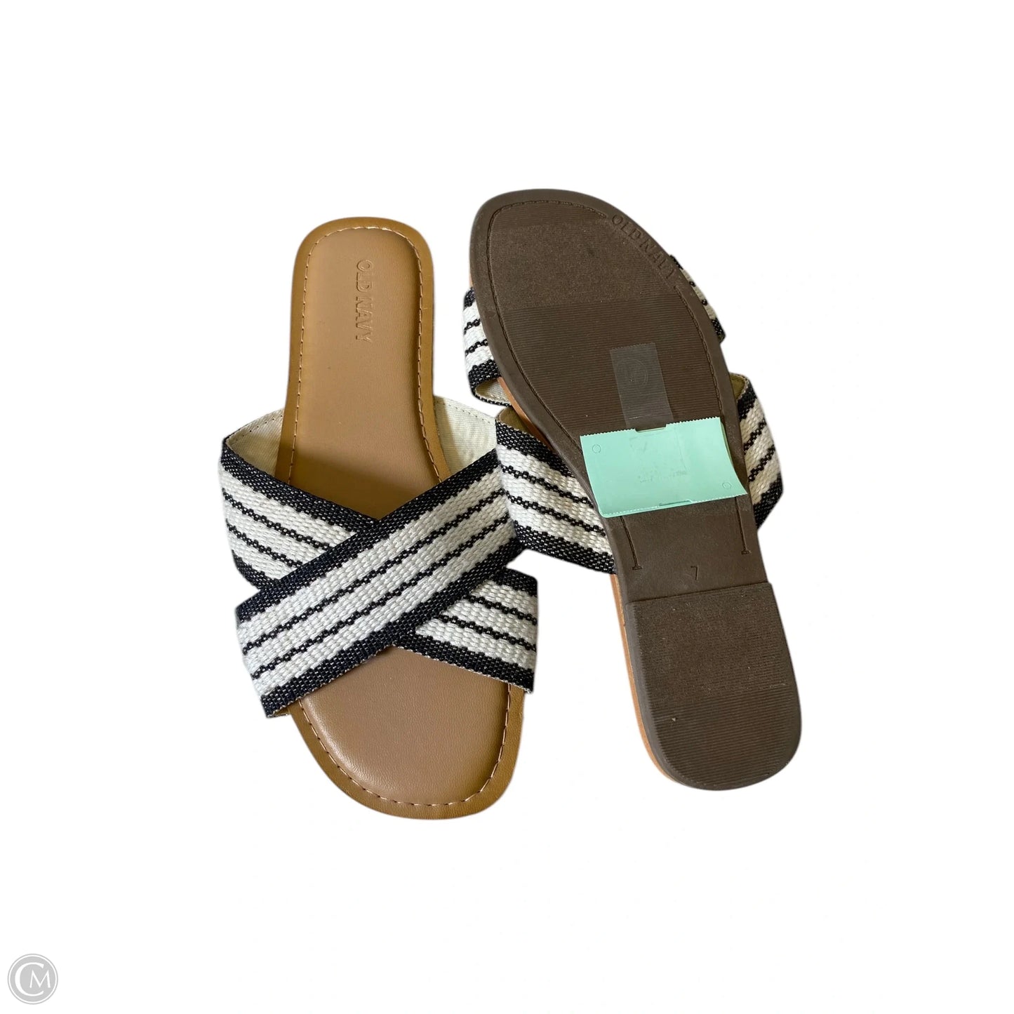Sandals Flip Flops By Old Navy In Black & White, Size: 7