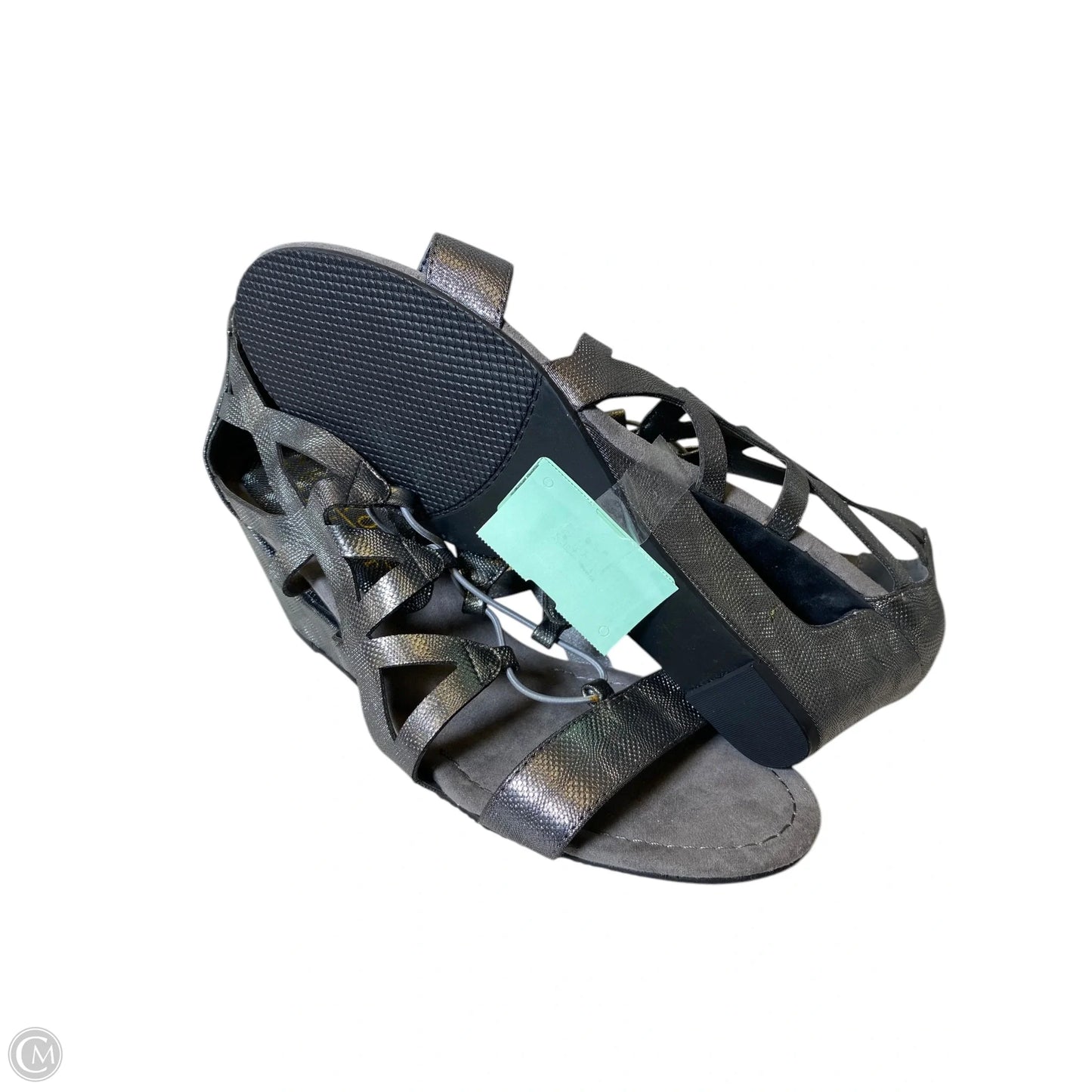 Shoes Heels Wedge By Clothes Mentor In Grey, Size: 11