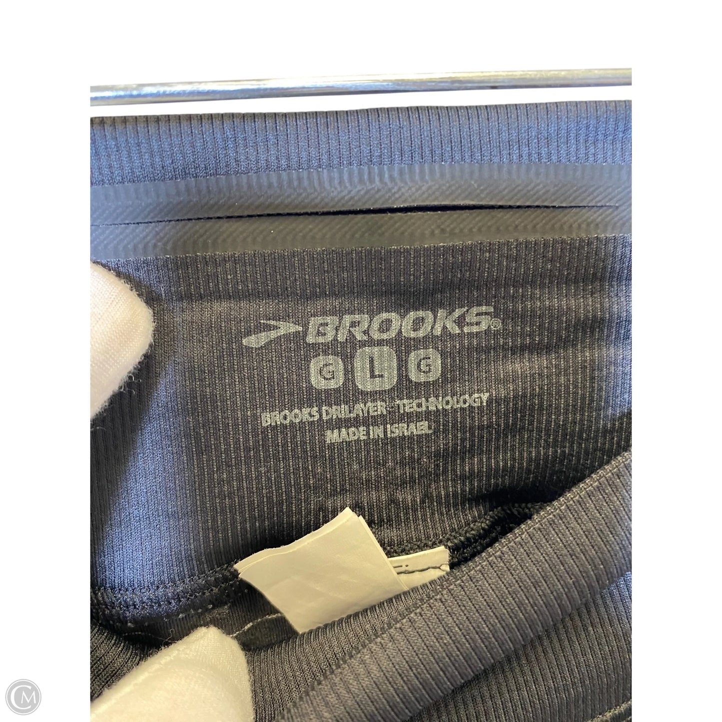 Athletic Leggings By Brooks In Striped Pattern, Size: L