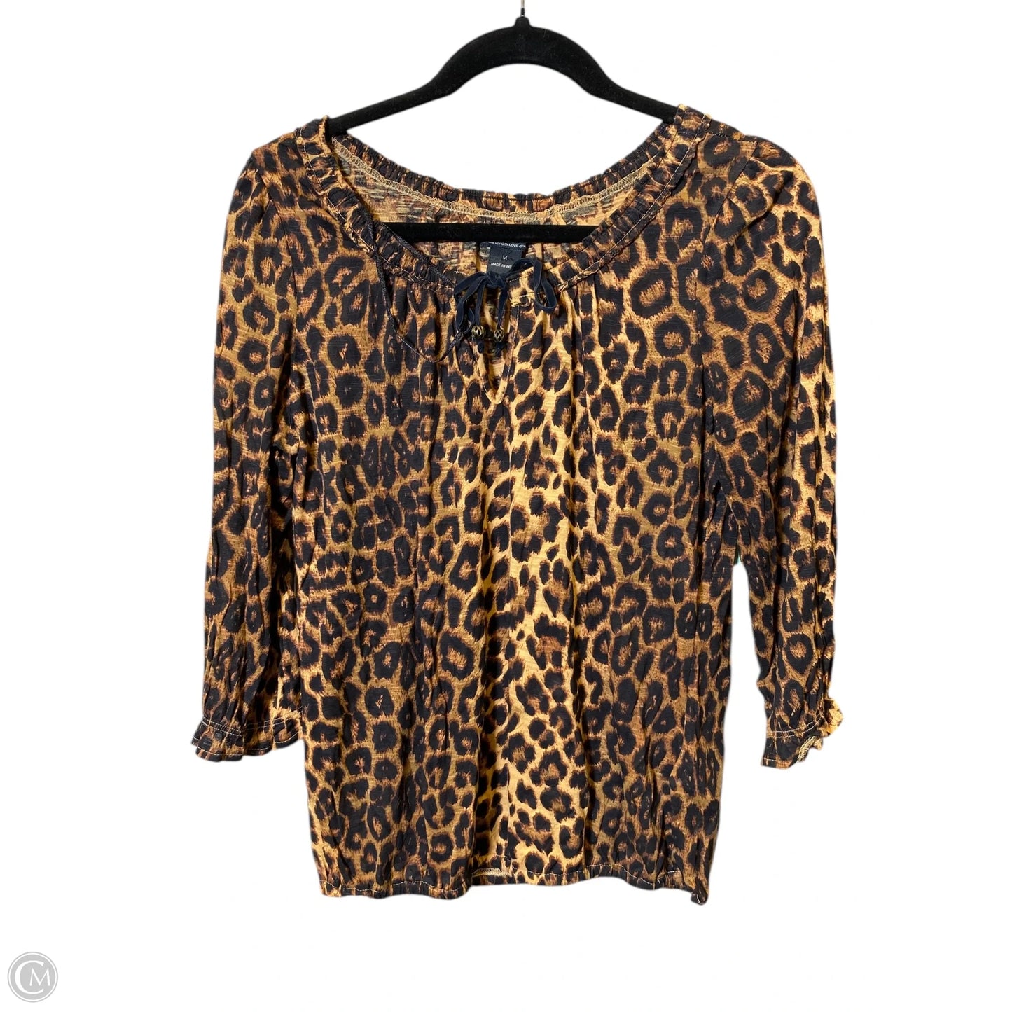 Top 3/4 Sleeve By Lucky Brand In Animal Print, Size: S