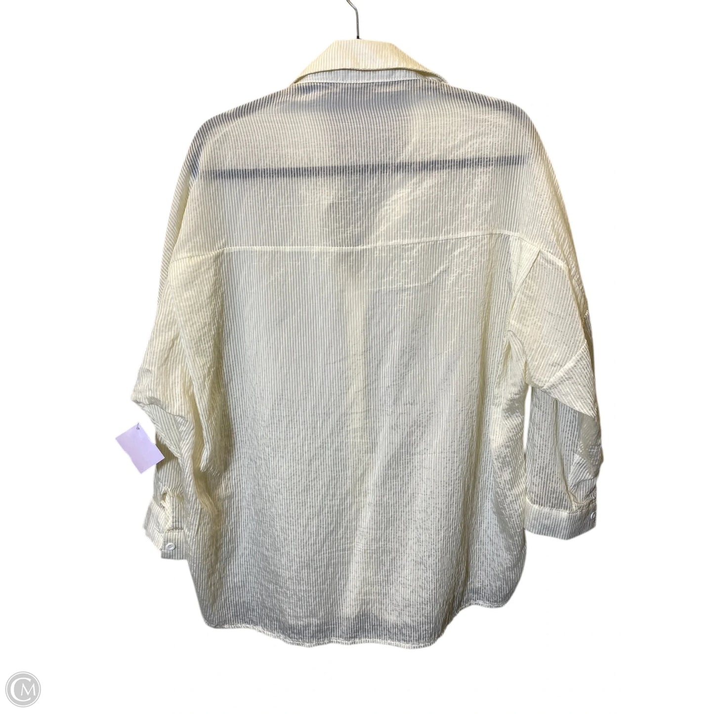Blouse Short Sleeve By Clothes Mentor In Cream, Size: L