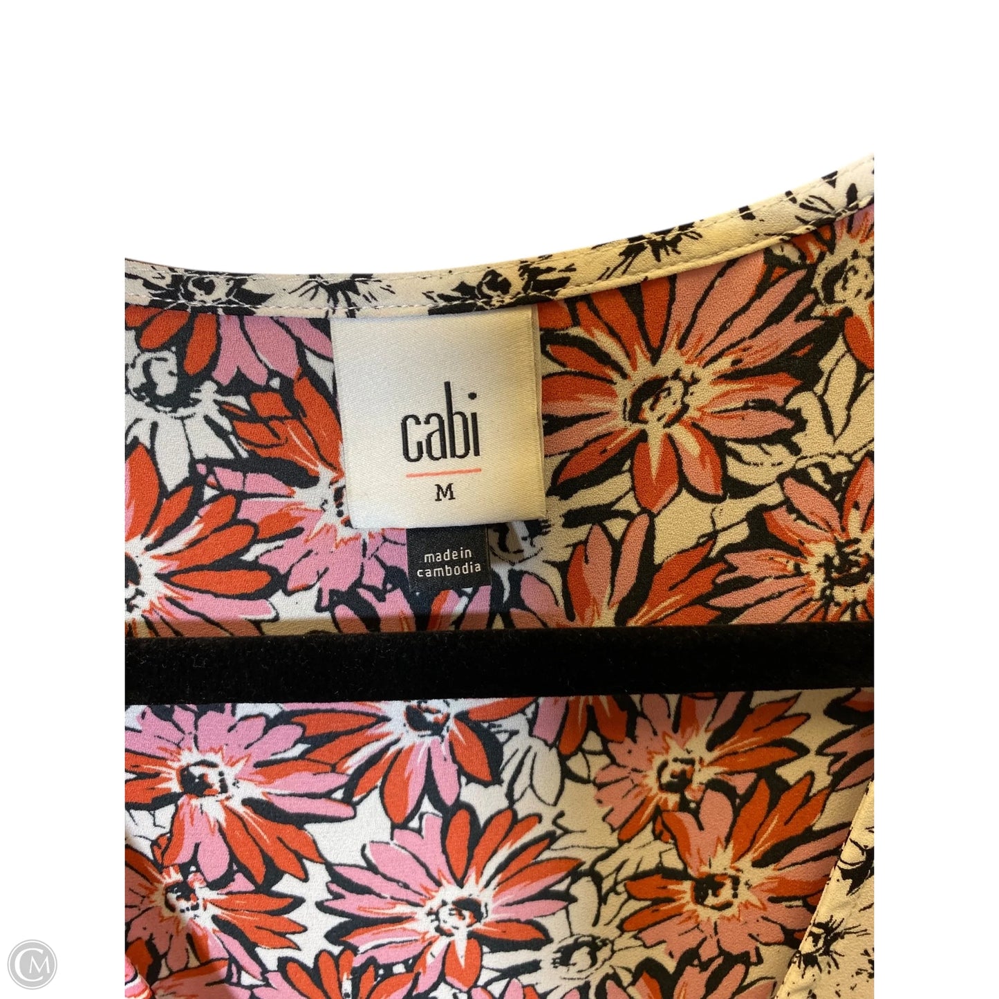 Top Sleeveless By Cabi In Floral Print, Size: M