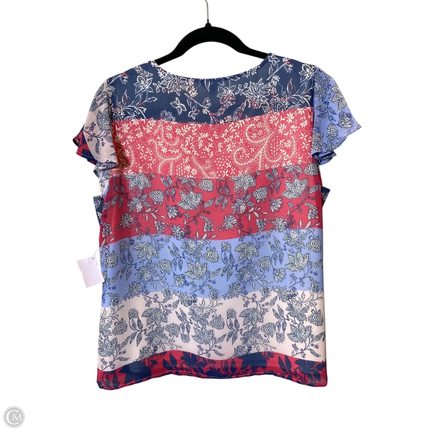 Top Short Sleeve By Nautica In Multi-colored, Size: L
