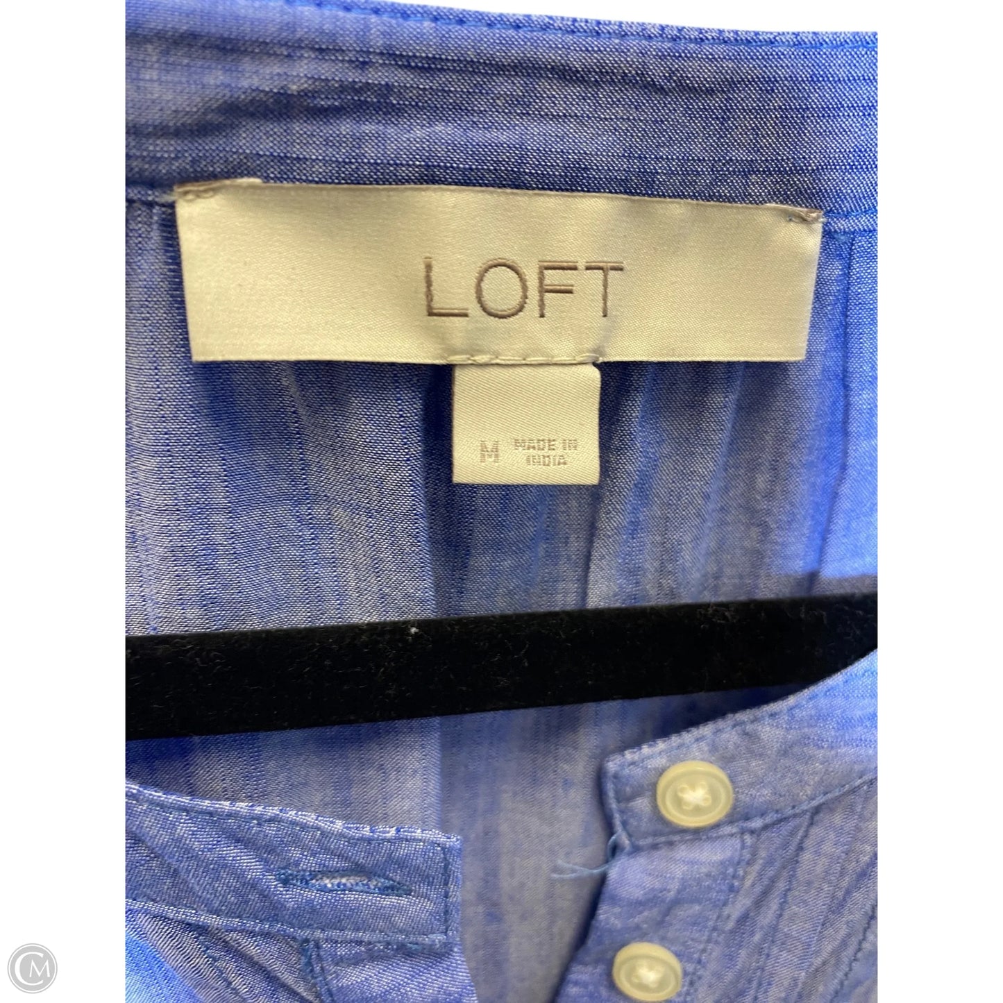 Blouse 3/4 Sleeve By Loft In Blue, Size: M