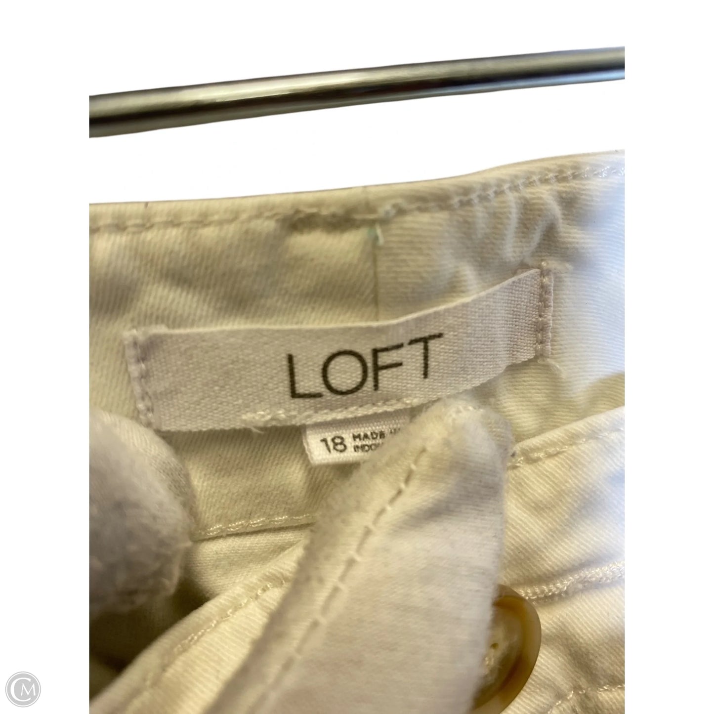 Jeans Straight By Loft In White, Size: 18