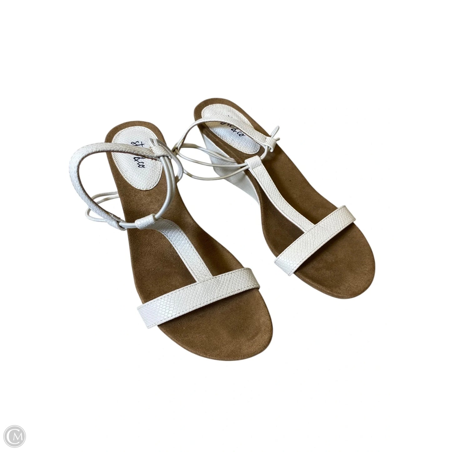 Sandals Heels Wedge By Style And Company In White, Size: 8