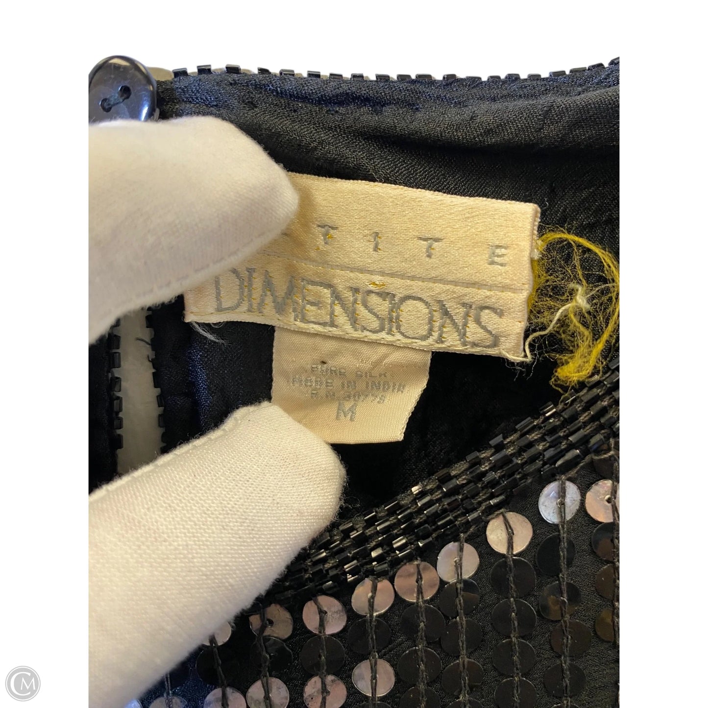 Top Short Sleeve By Clothes Mentor In Black & Silver, Size: M