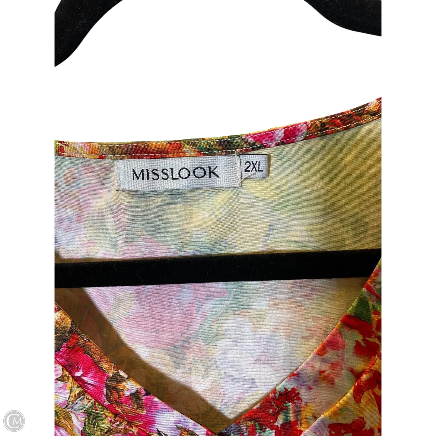 Top 3/4 Sleeve By Misslook In Floral Print, Size: 2x