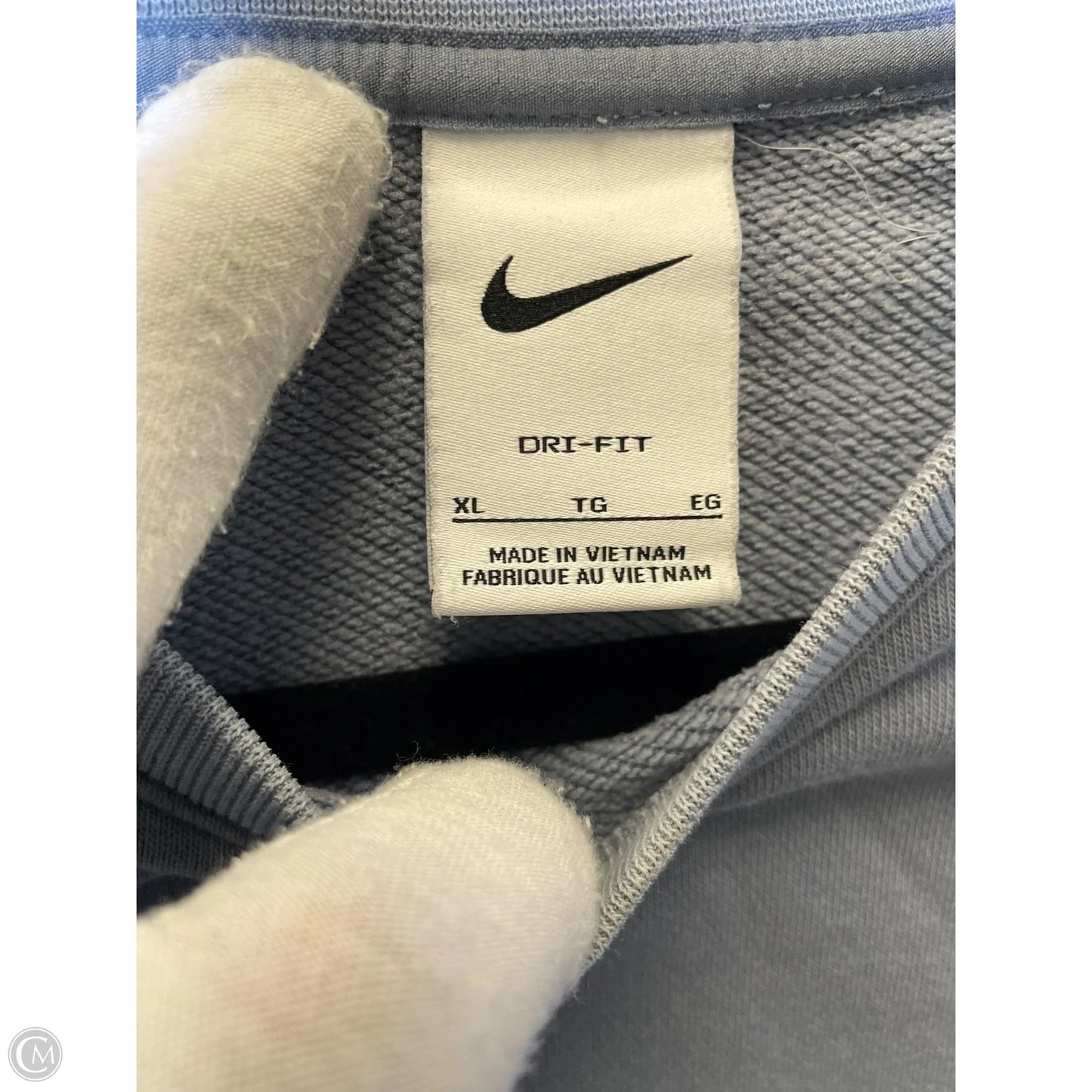 Athletic Sweatshirt Collar By Nike In Blue, Size: Xl