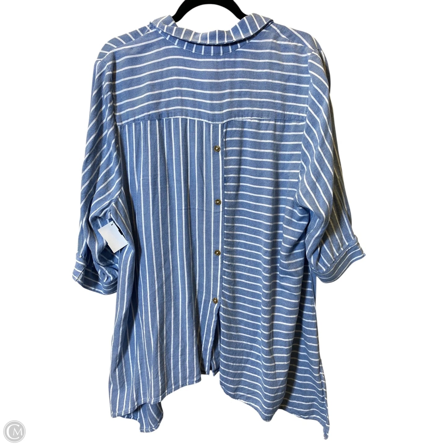 Blouse Short Sleeve By Catherines In Striped Pattern, Size: 1x