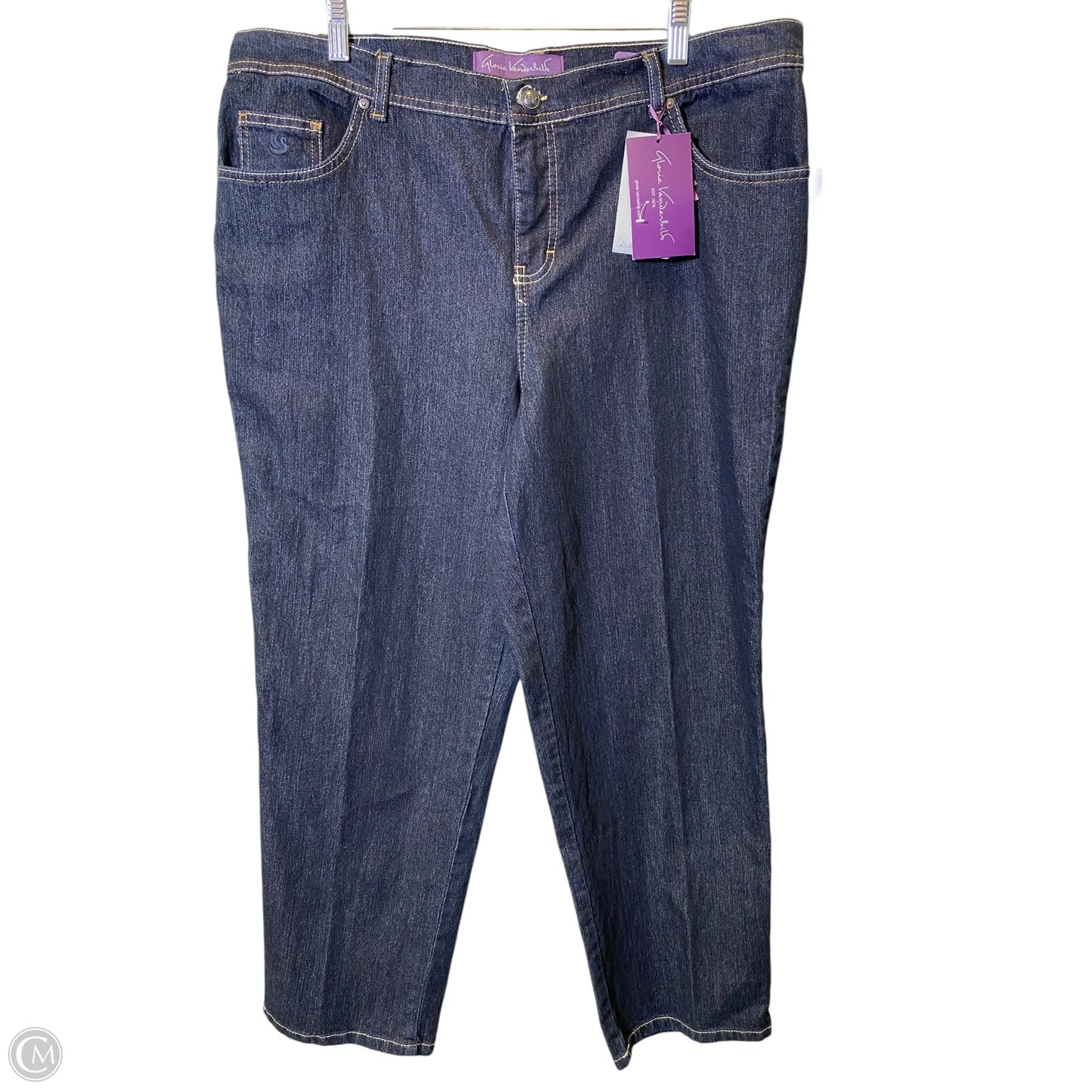 Jeans Straight By Gloria Vanderbilt In Blue Denim, Size: 18