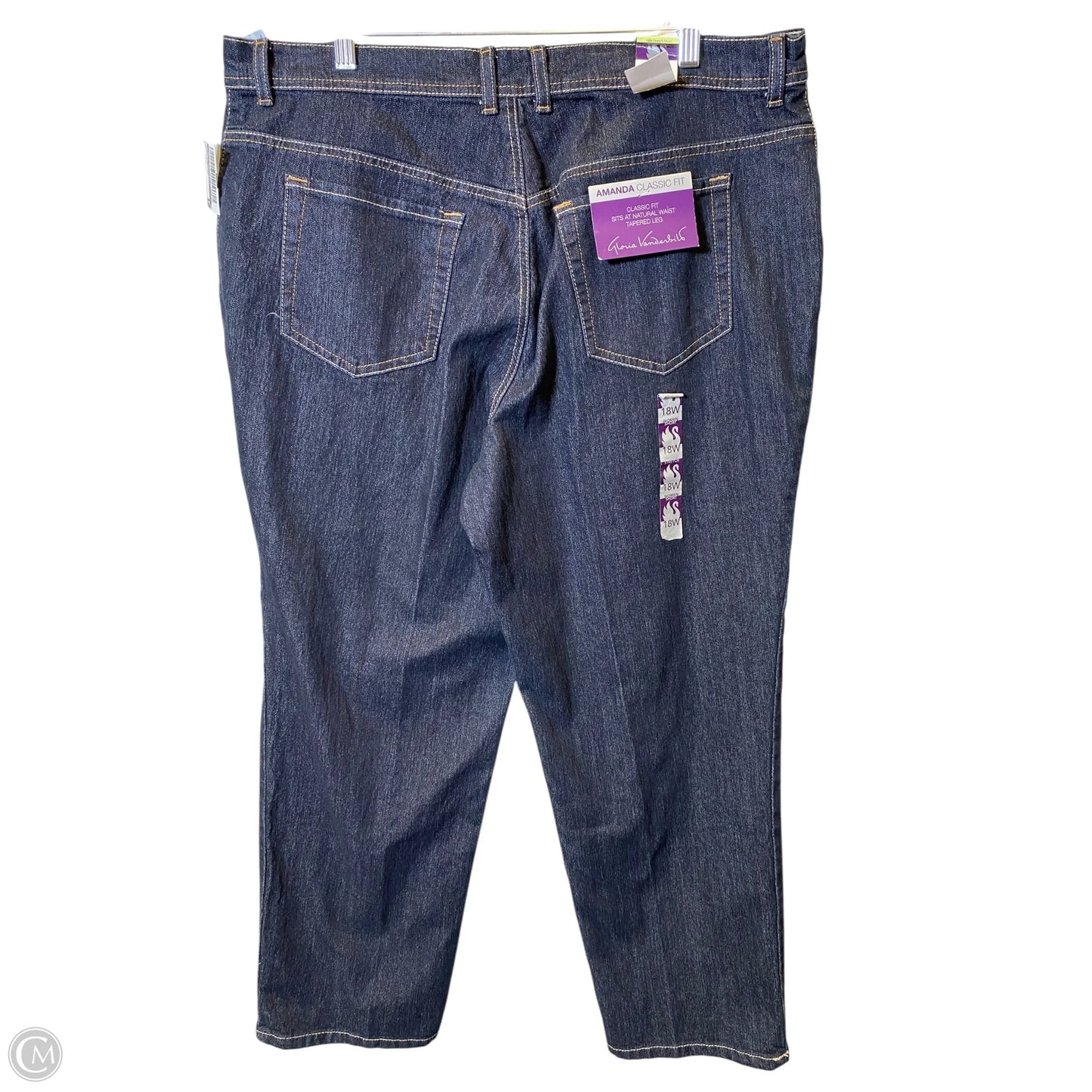 Jeans Straight By Gloria Vanderbilt In Blue Denim, Size: 18