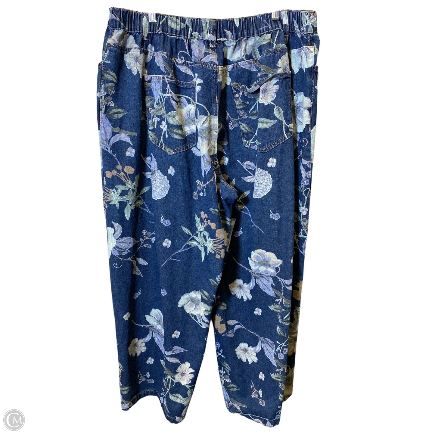 Jeans Wide Leg By Shein In Blue Denim, Size: 4XL