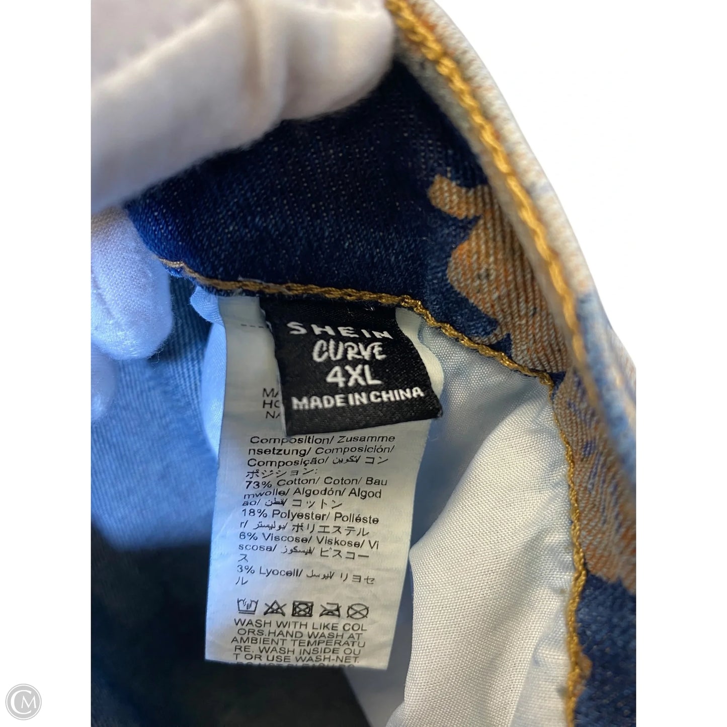 Jeans Wide Leg By Shein In Blue Denim, Size: 4XL