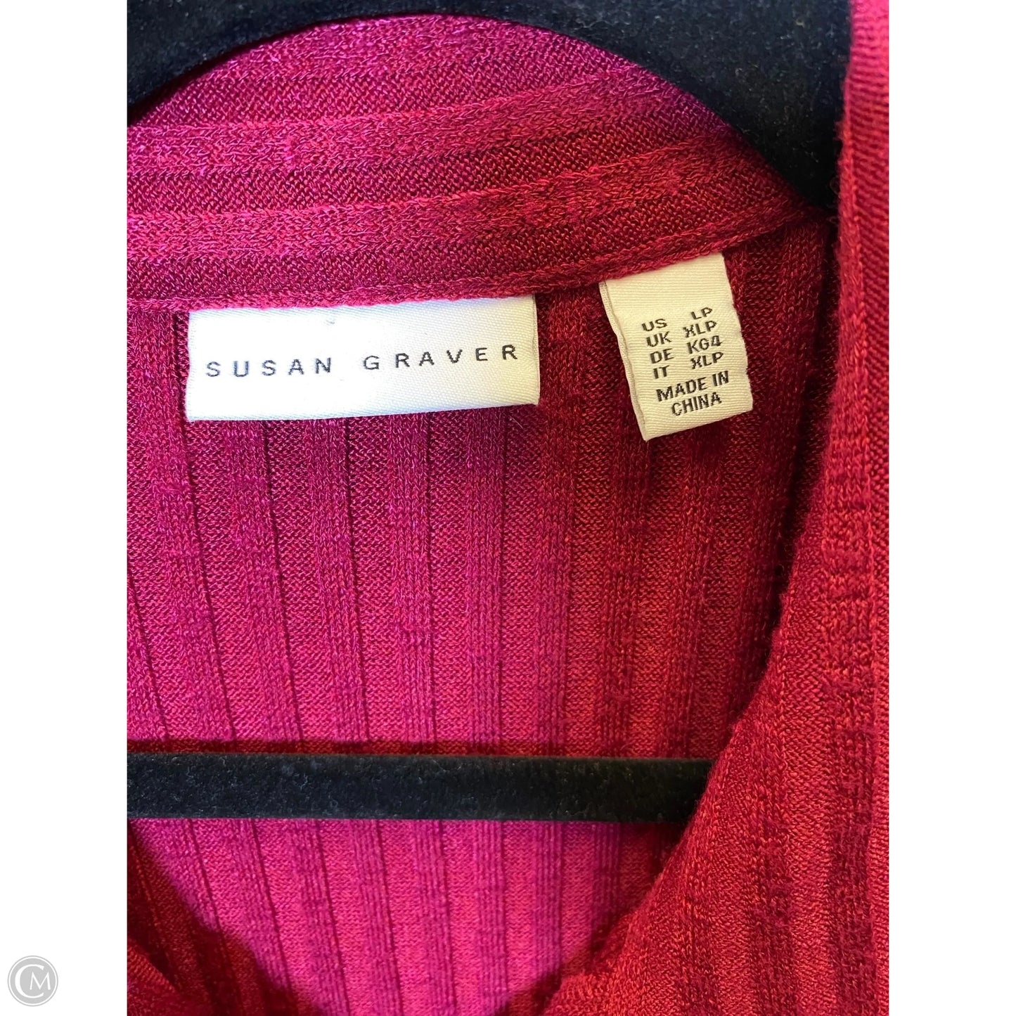 Sweater Cardigan By Susan Graver In Red, Size: Lp