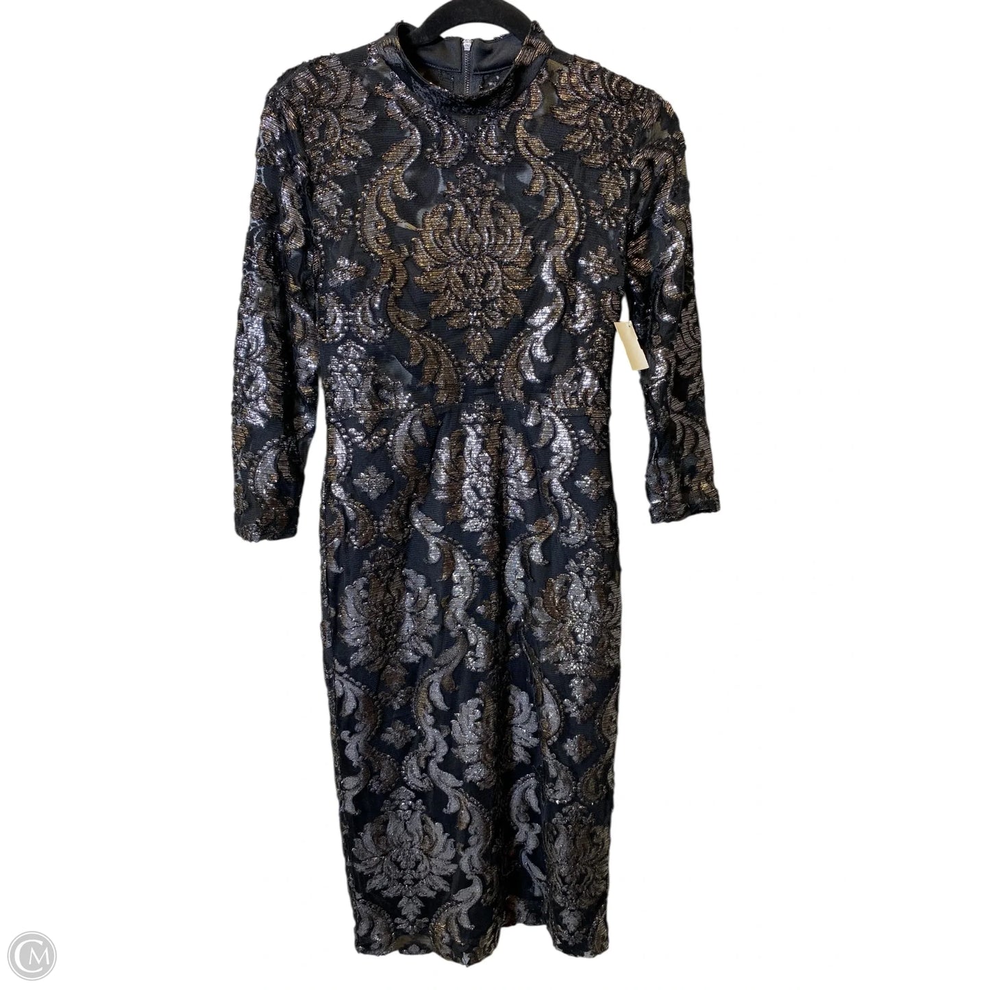 Dress Party Midi By Rachel Roy In Black & Silver, Size: 4