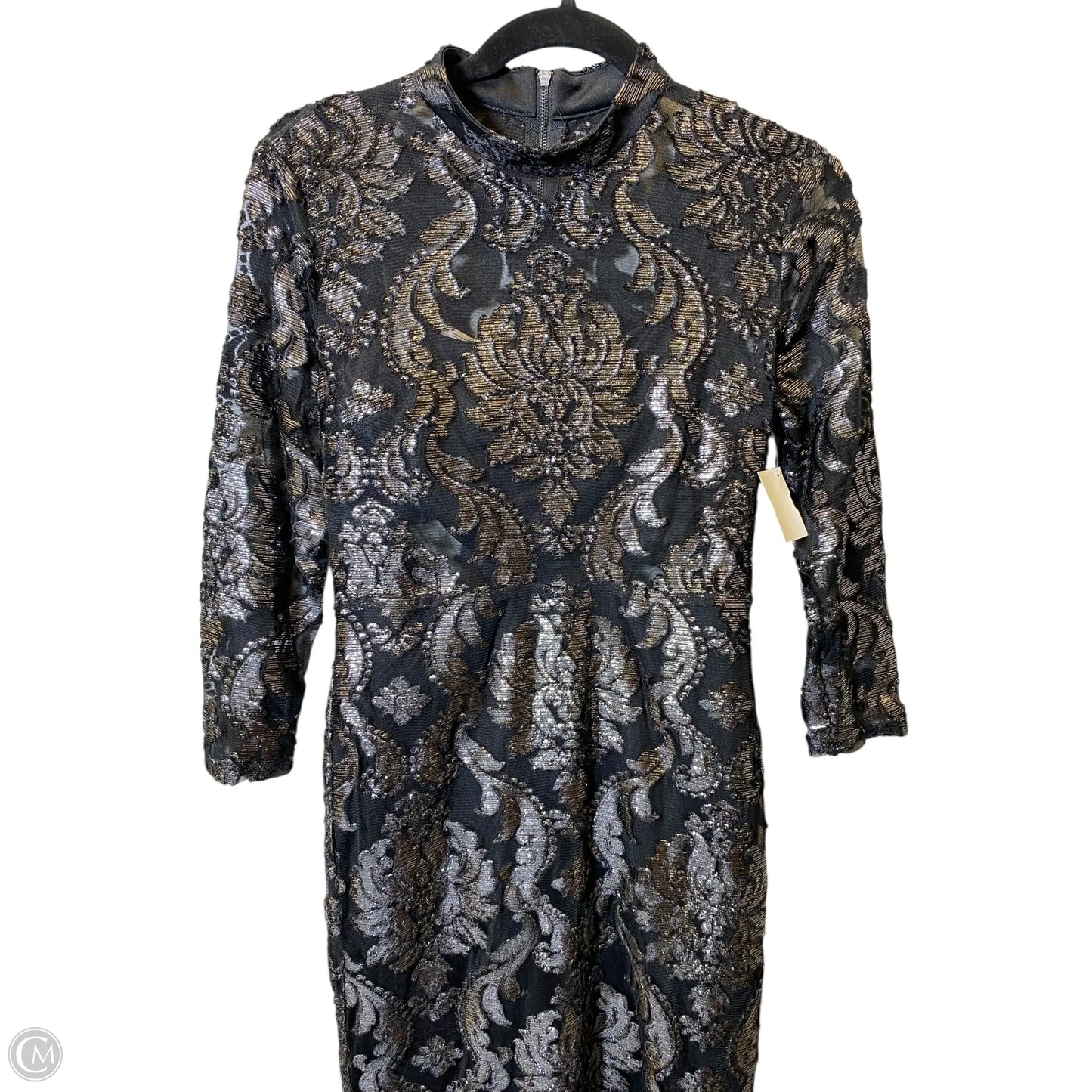 Dress Party Midi By Rachel Roy In Black & Silver, Size: 4