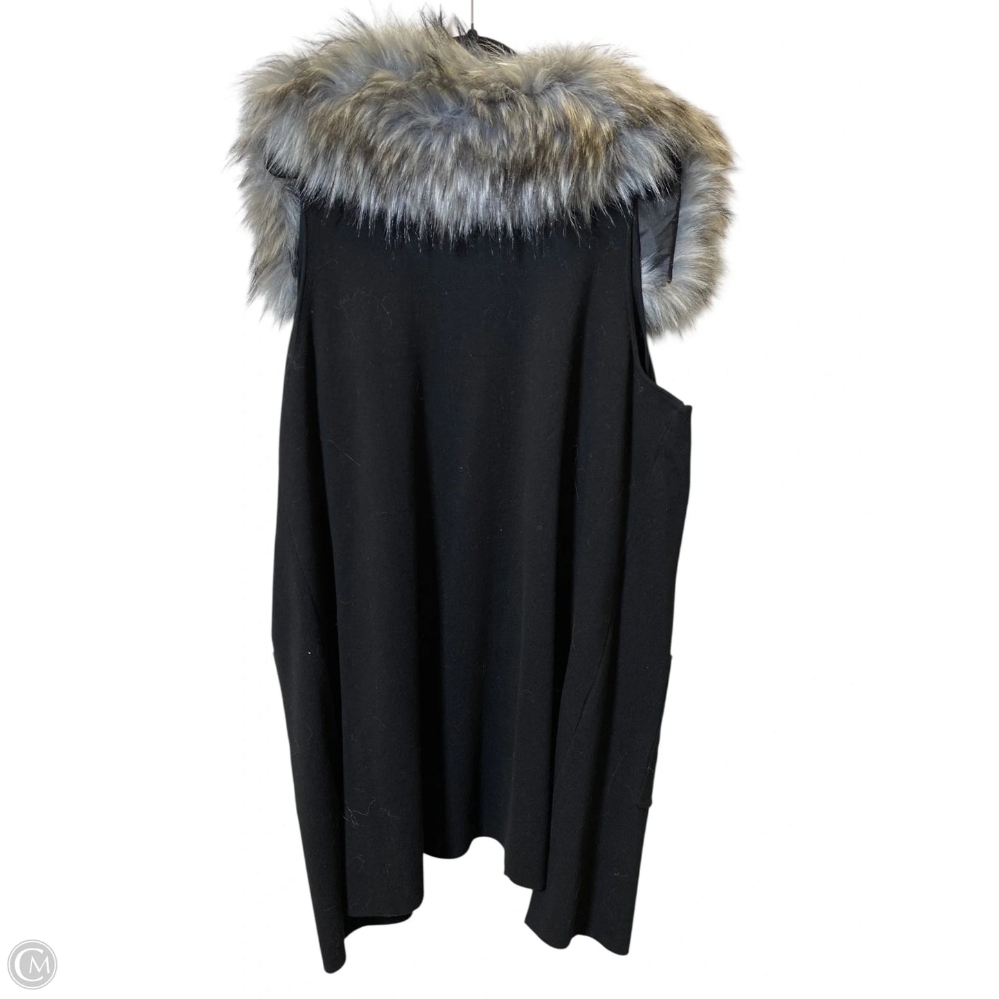 Vest Faux Fur & Sherpa By Dennis Basso Qvc In Black, Size: 2x