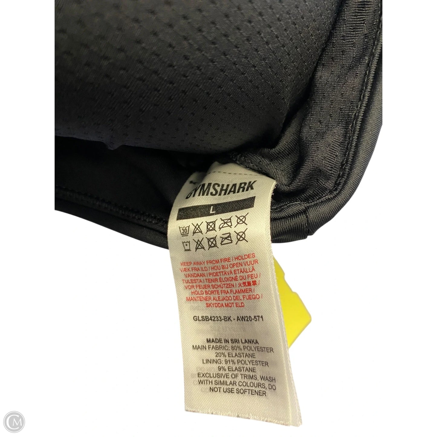 Athletic Bra By Gym Shark In Black, Size: L