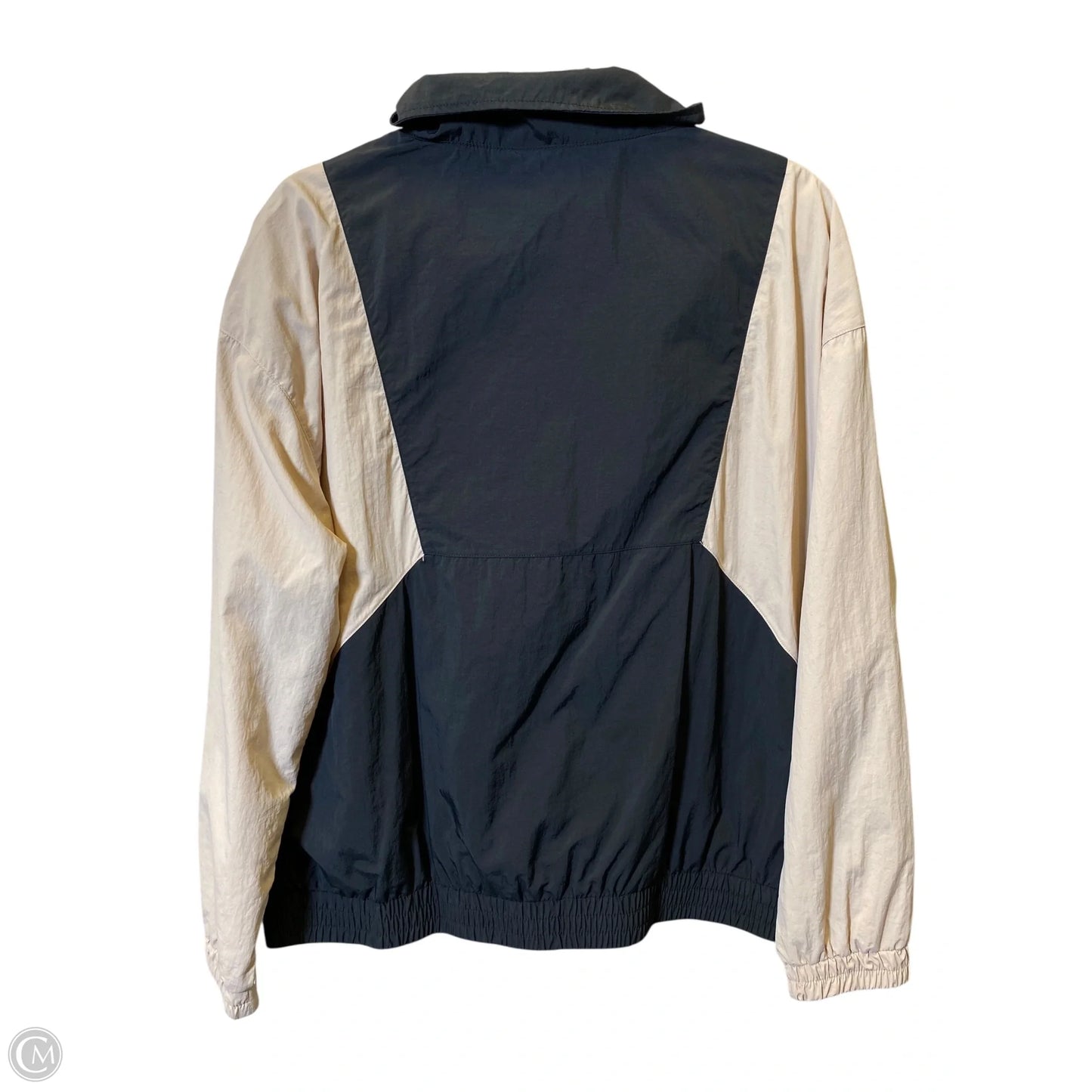 Athletic Jacket By Reebok In Black & Tan, Size: L