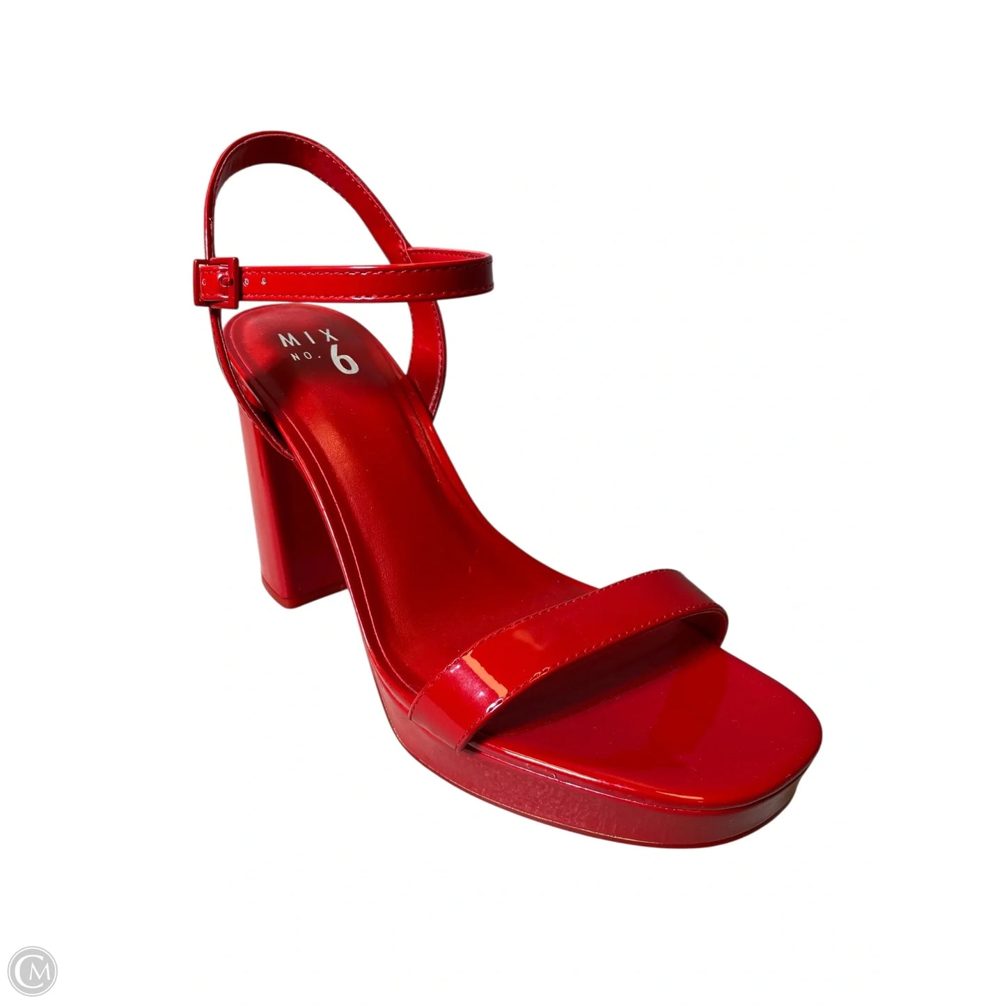 Sandals Heels Block By Mix No 6 In Red, Size: 10
