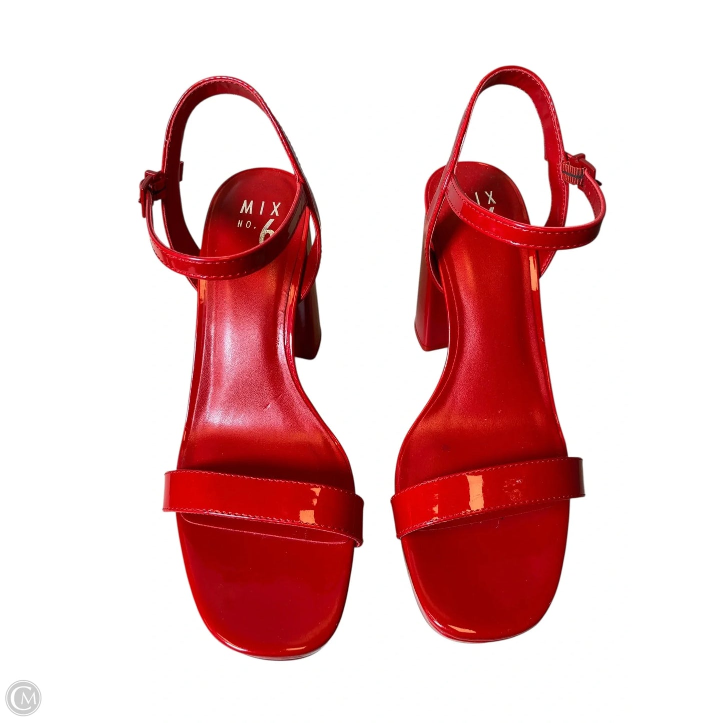 Sandals Heels Block By Mix No 6 In Red, Size: 10
