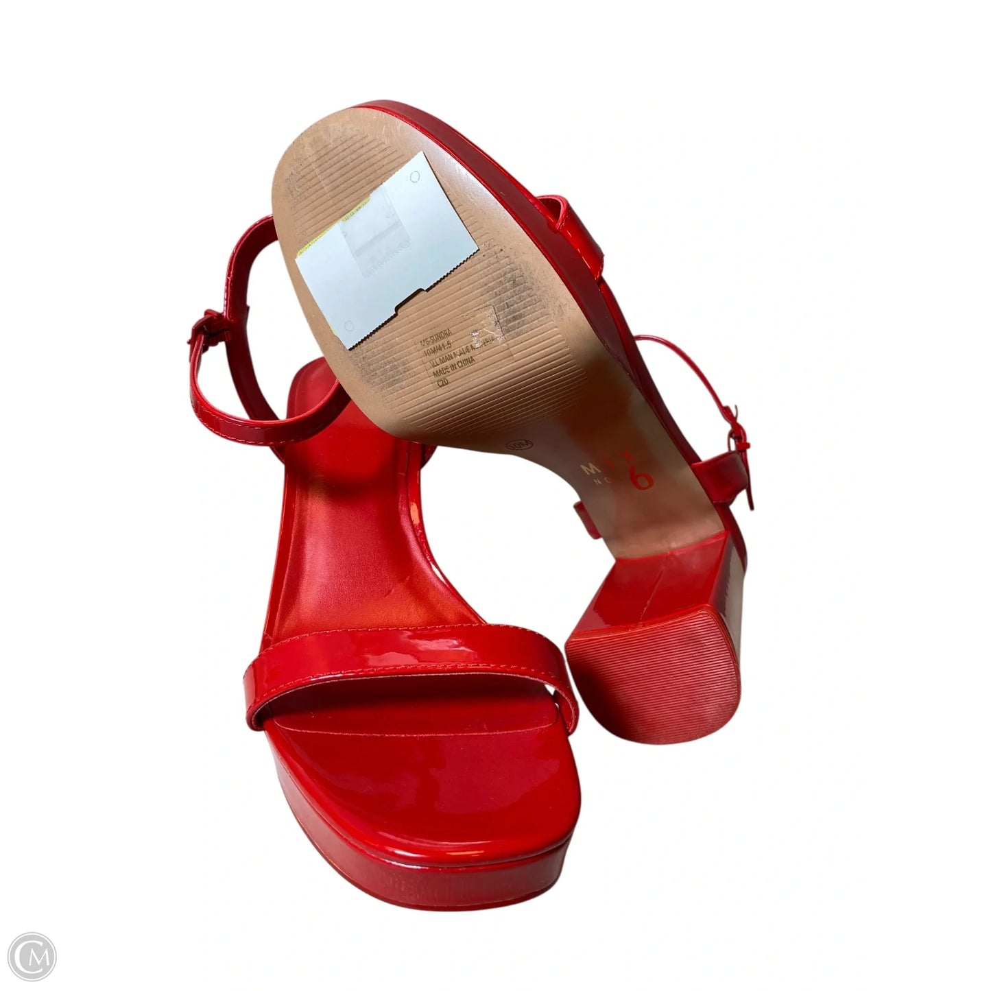 Sandals Heels Block By Mix No 6 In Red, Size: 10