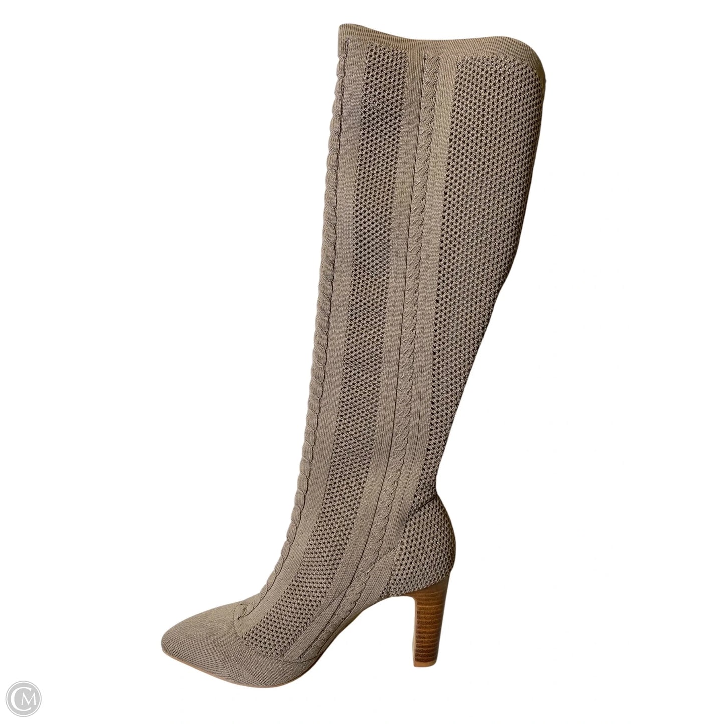 Boots Knee Heels By Charles By Charles David In Taupe, Size: 8.5