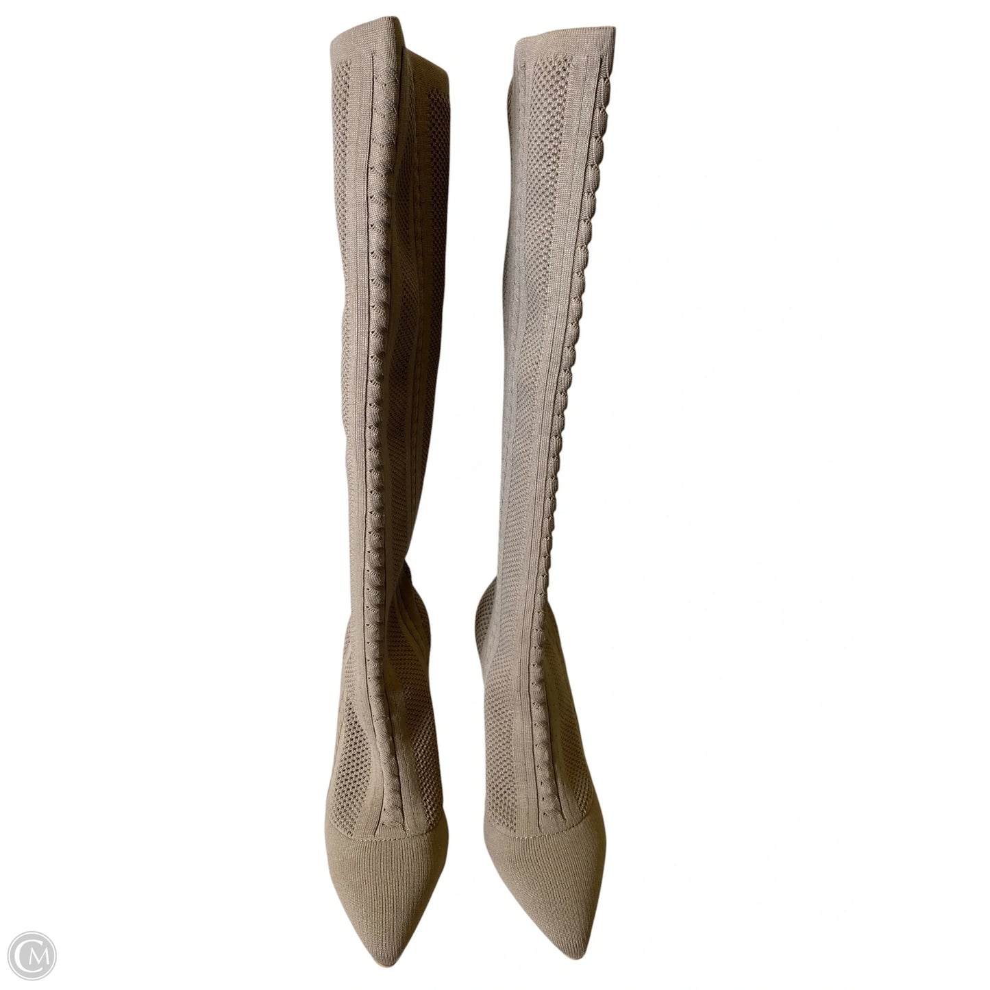 Boots Knee Heels By Charles By Charles David In Taupe, Size: 8.5