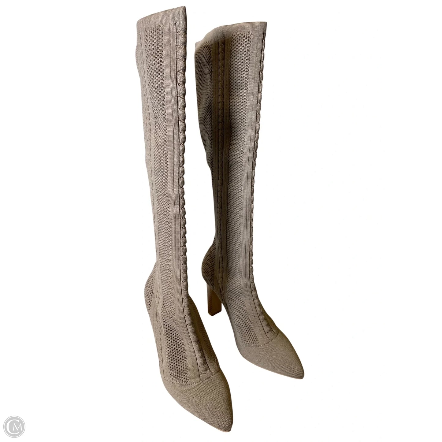 Boots Knee Heels By Charles By Charles David In Taupe, Size: 8.5