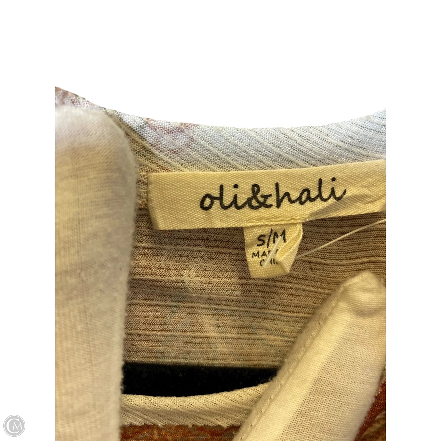 Top 3/4 Sleeve By Oli & Hali In Orange & Tan, Size: M
